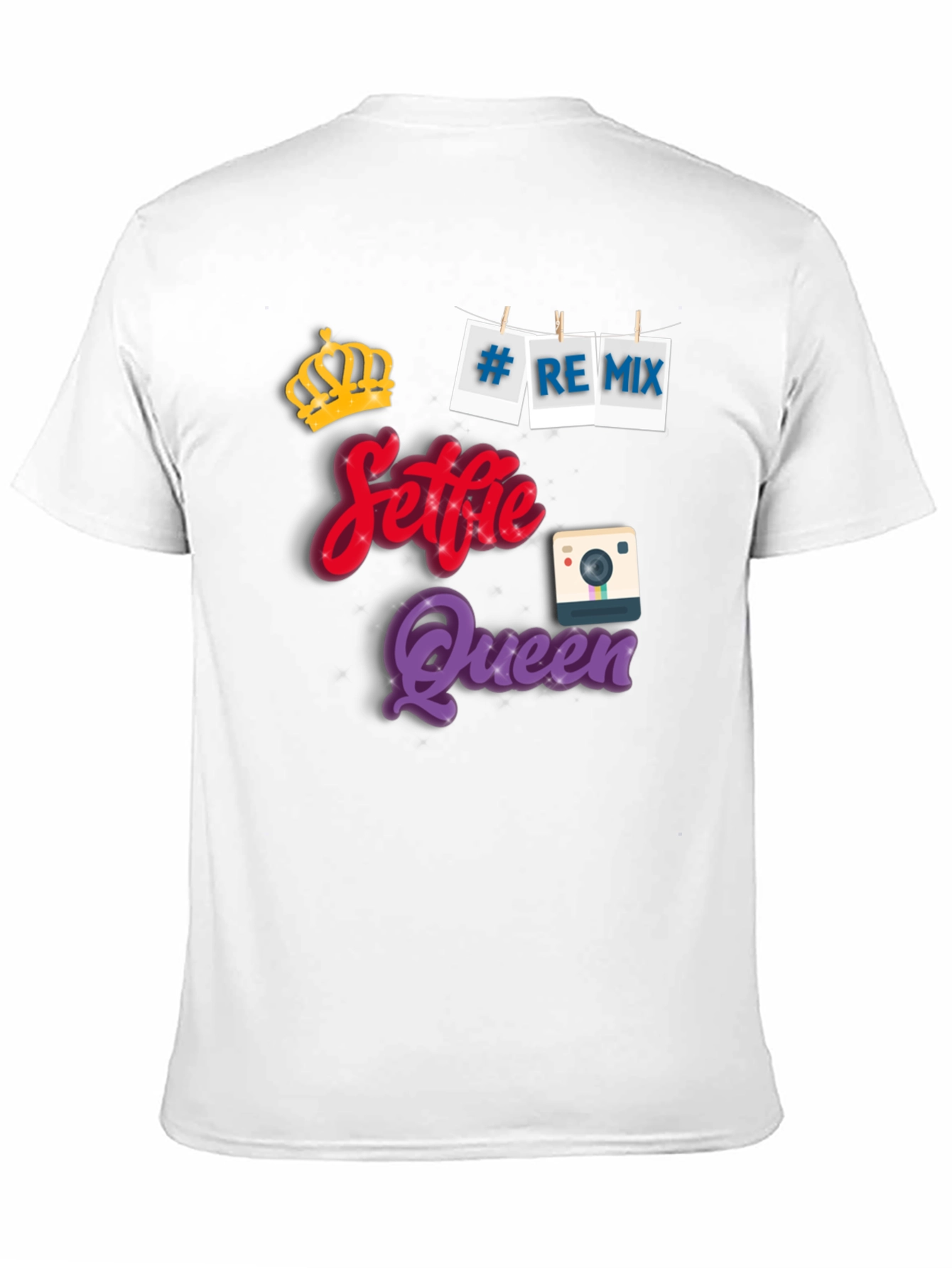 Selfie Queen Black Graphic T-Shirt
