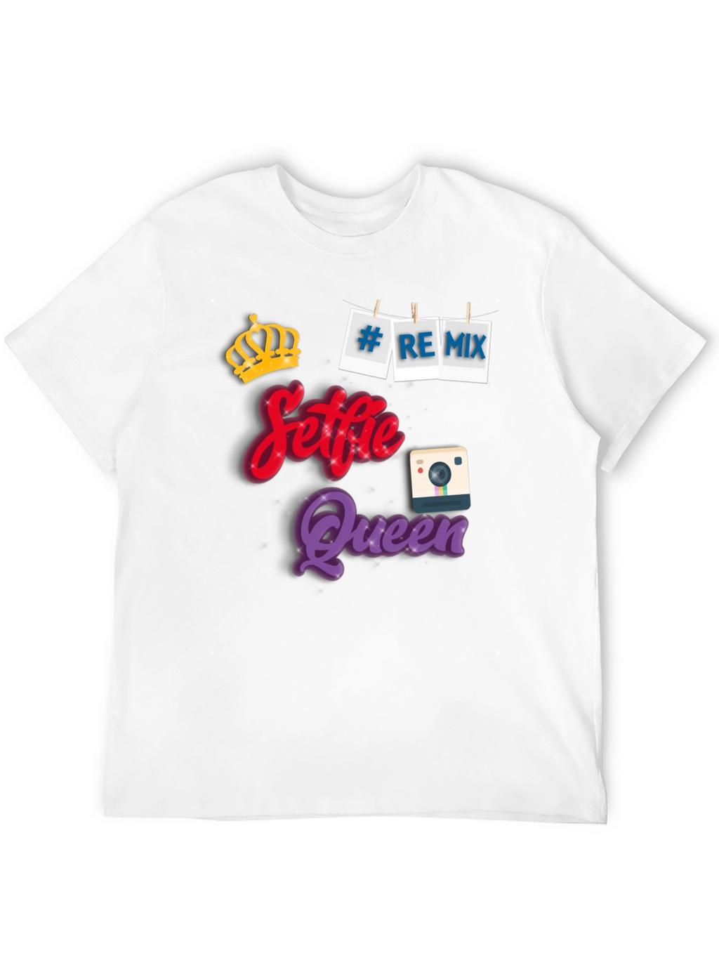 Selfie Queen Black Graphic T-Shirt