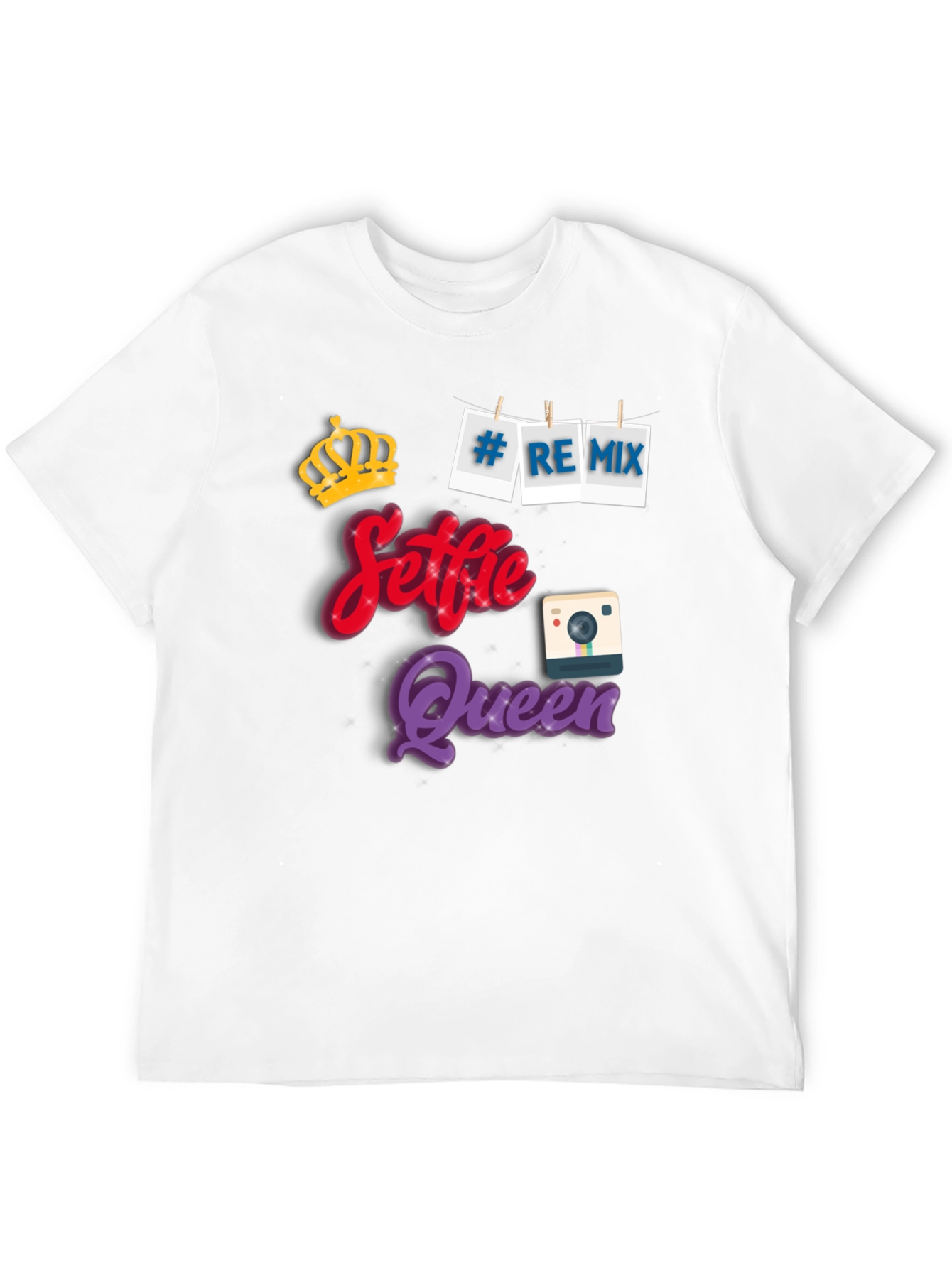 Selfie Queen Black Graphic T-Shirt
