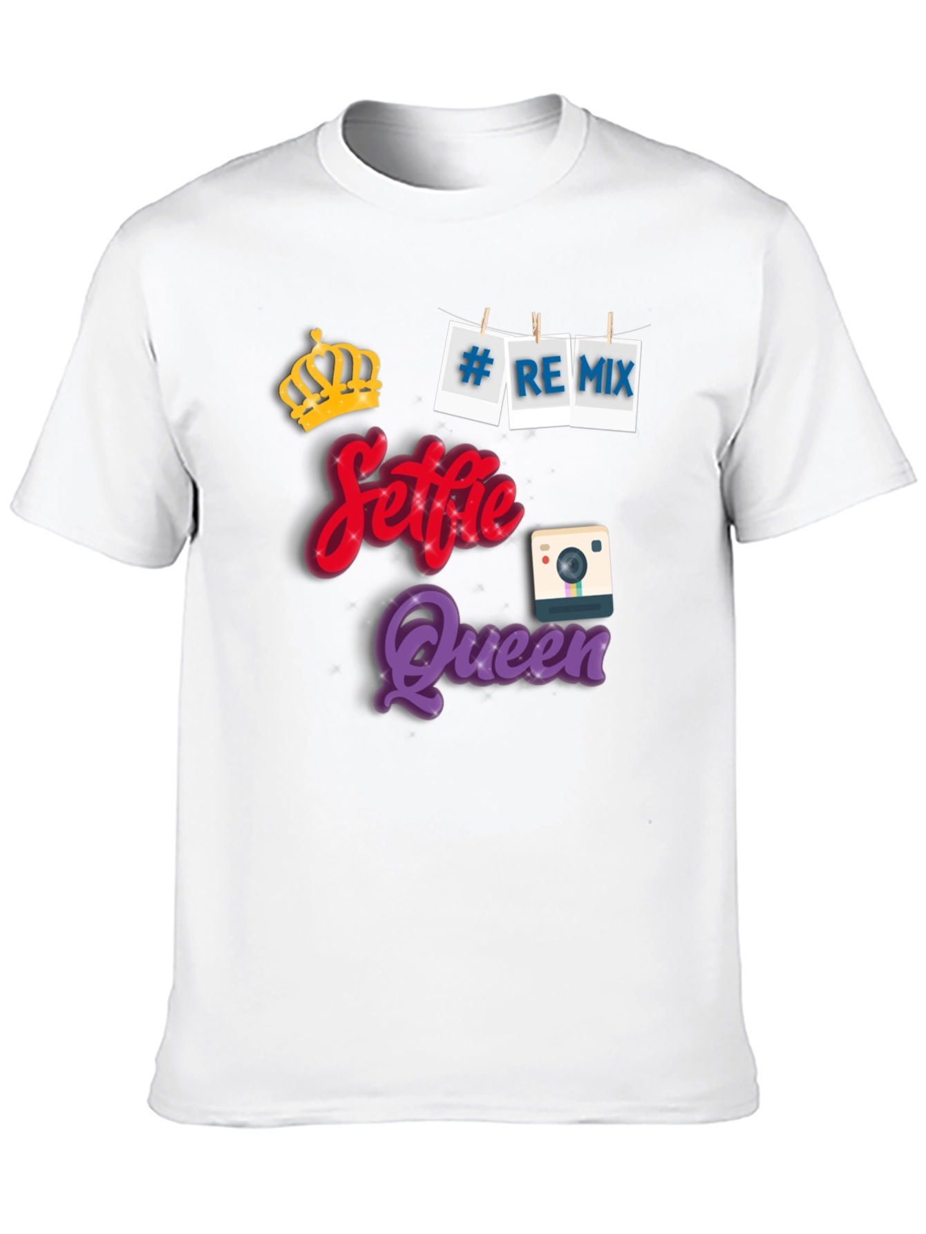 Selfie Queen Black Graphic T-Shirt