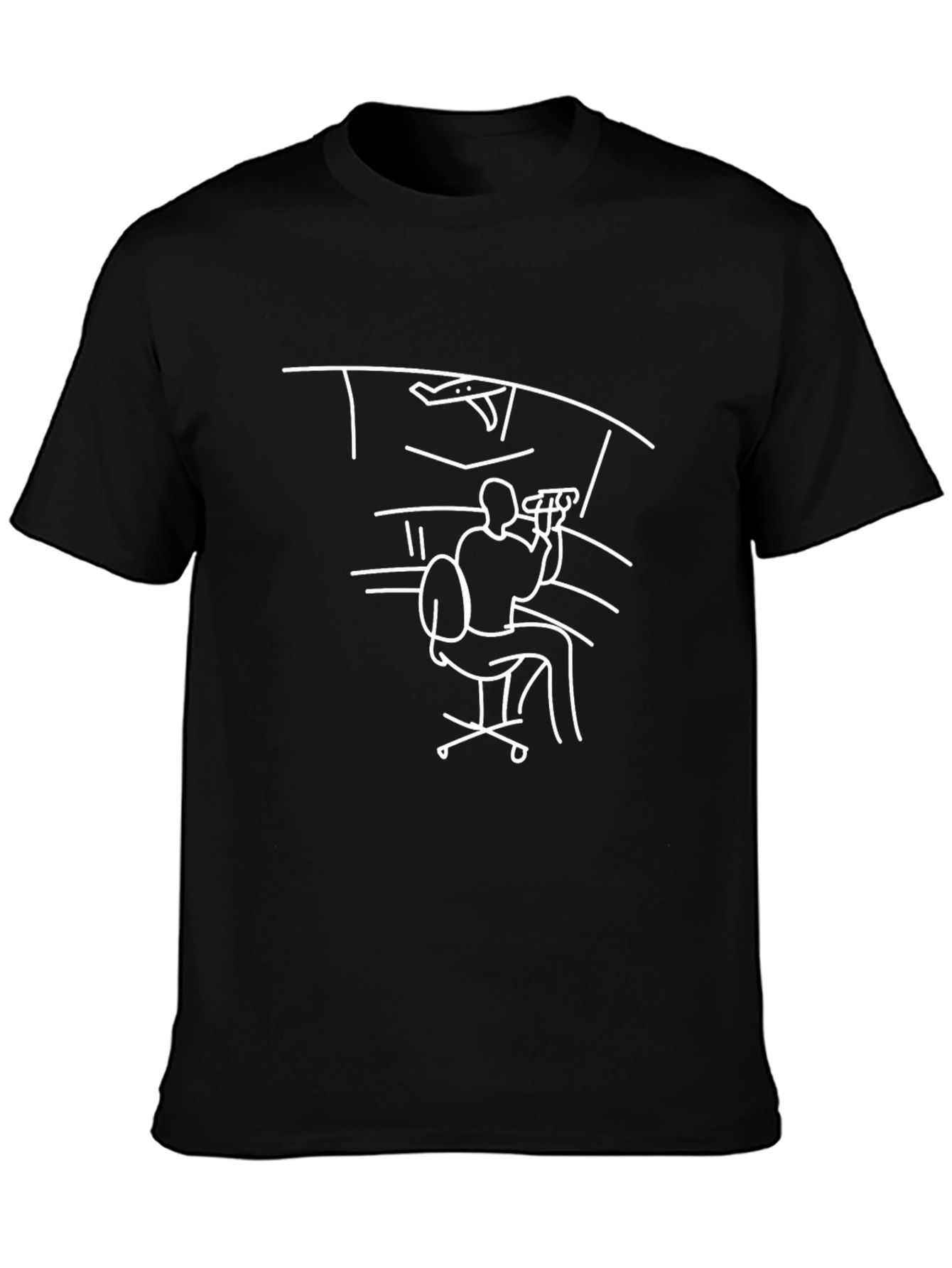 Air Traffic Controller Line Art T-Shirt