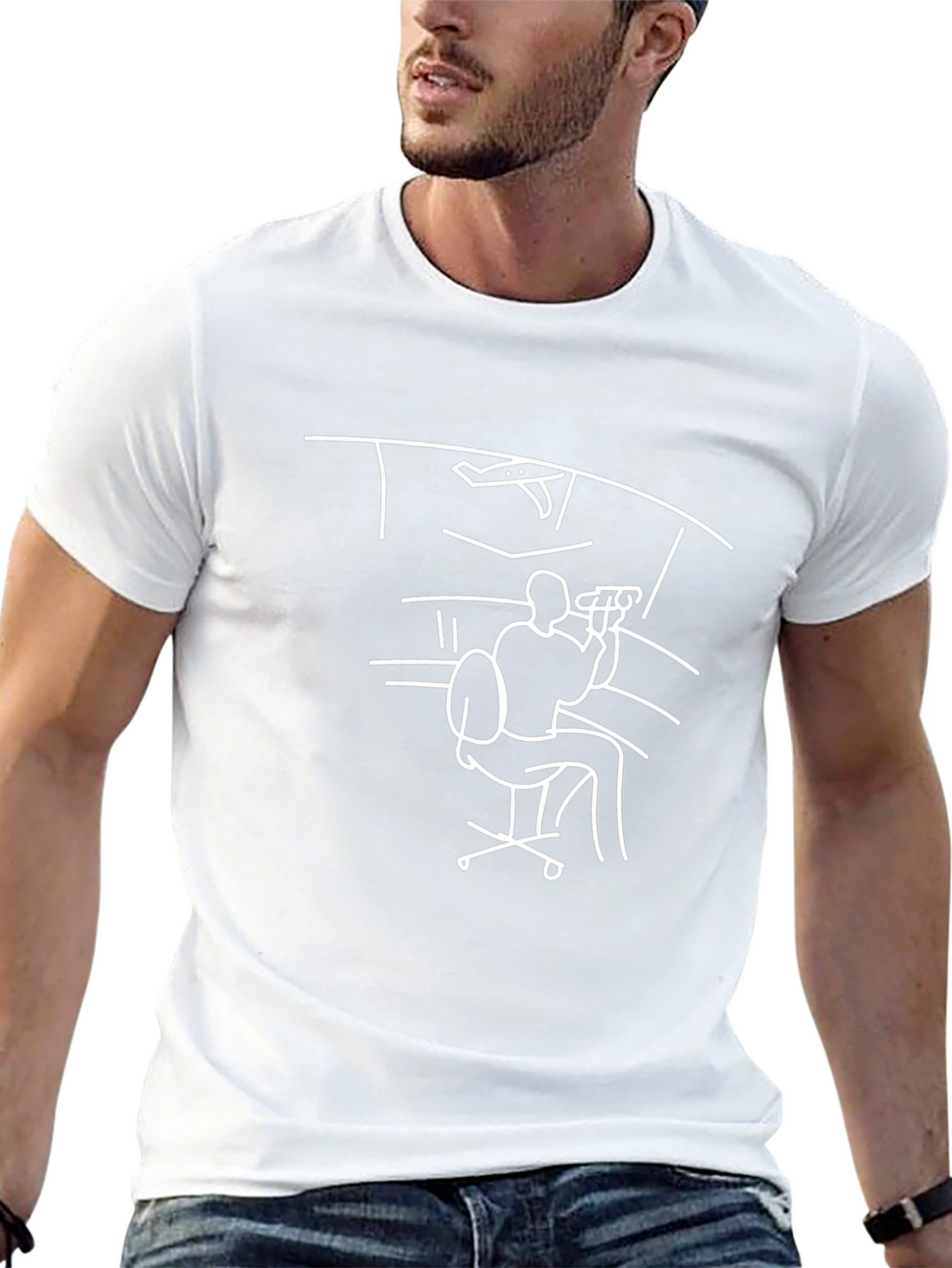 Air Traffic Controller Line Art T-Shirt