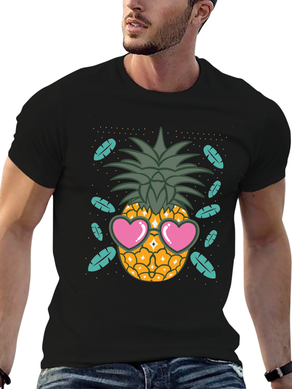 Cool Pineapple Heart Sunglasses T-Shirt