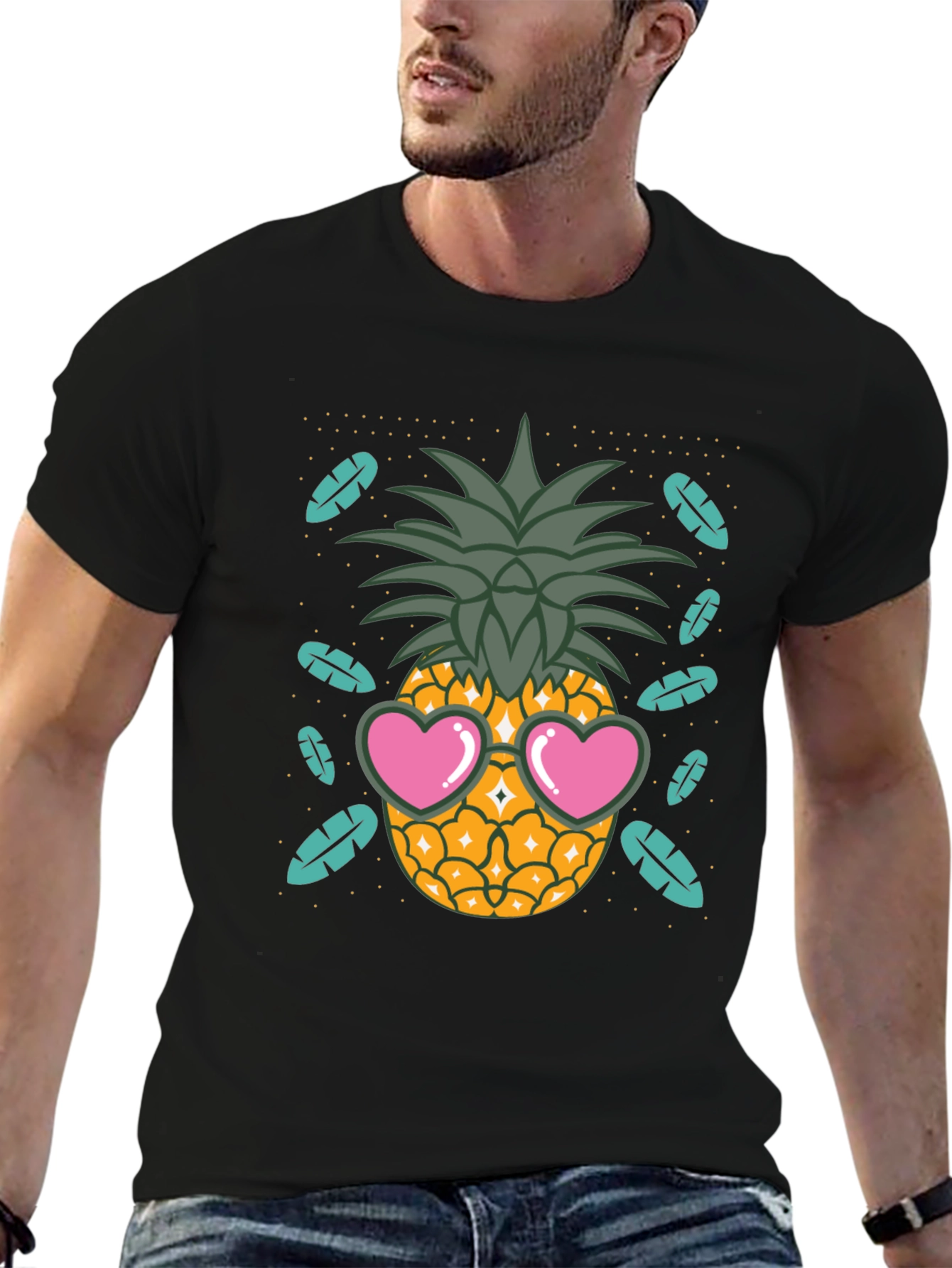 Cool Pineapple Heart Sunglasses T-Shirt
