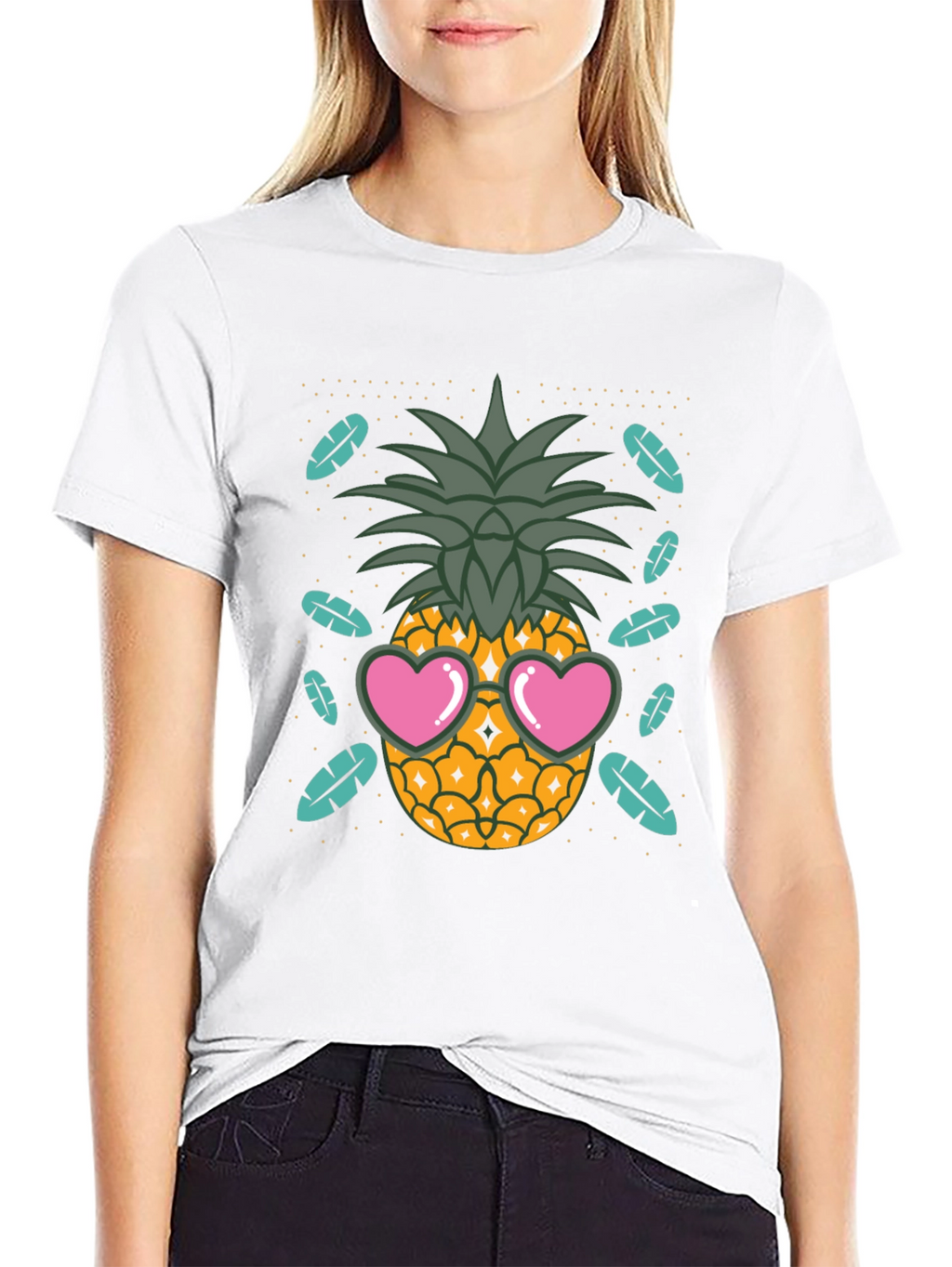 Cool Pineapple Heart Sunglasses T-Shirt