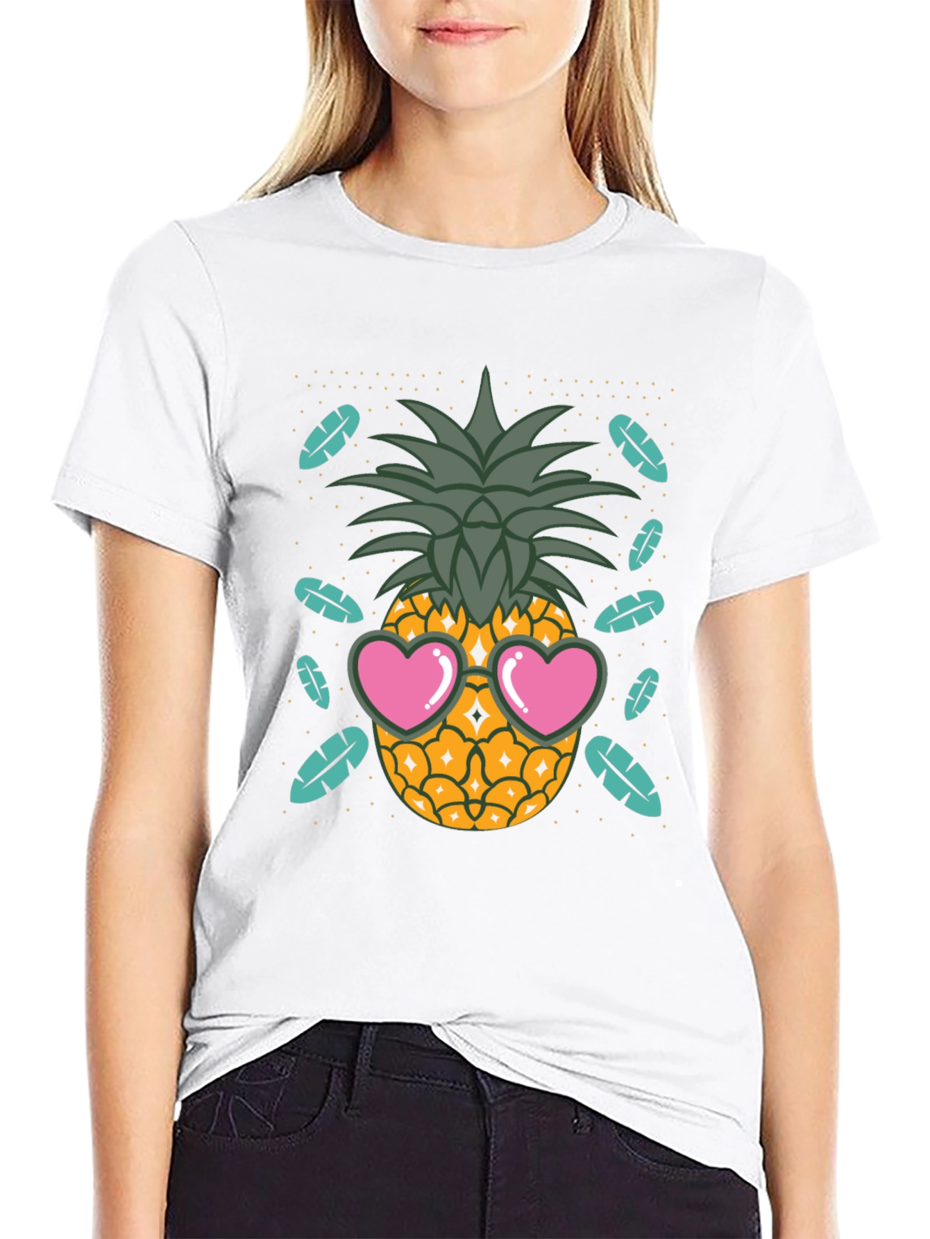 Cool Pineapple Heart Sunglasses T-Shirt