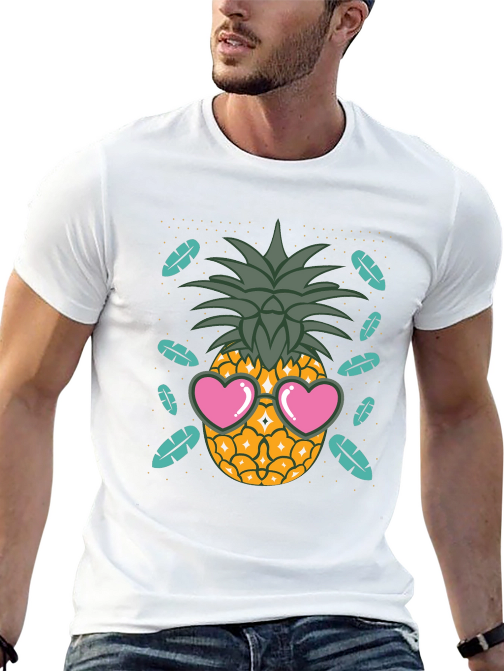 Cool Pineapple Heart Sunglasses T-Shirt