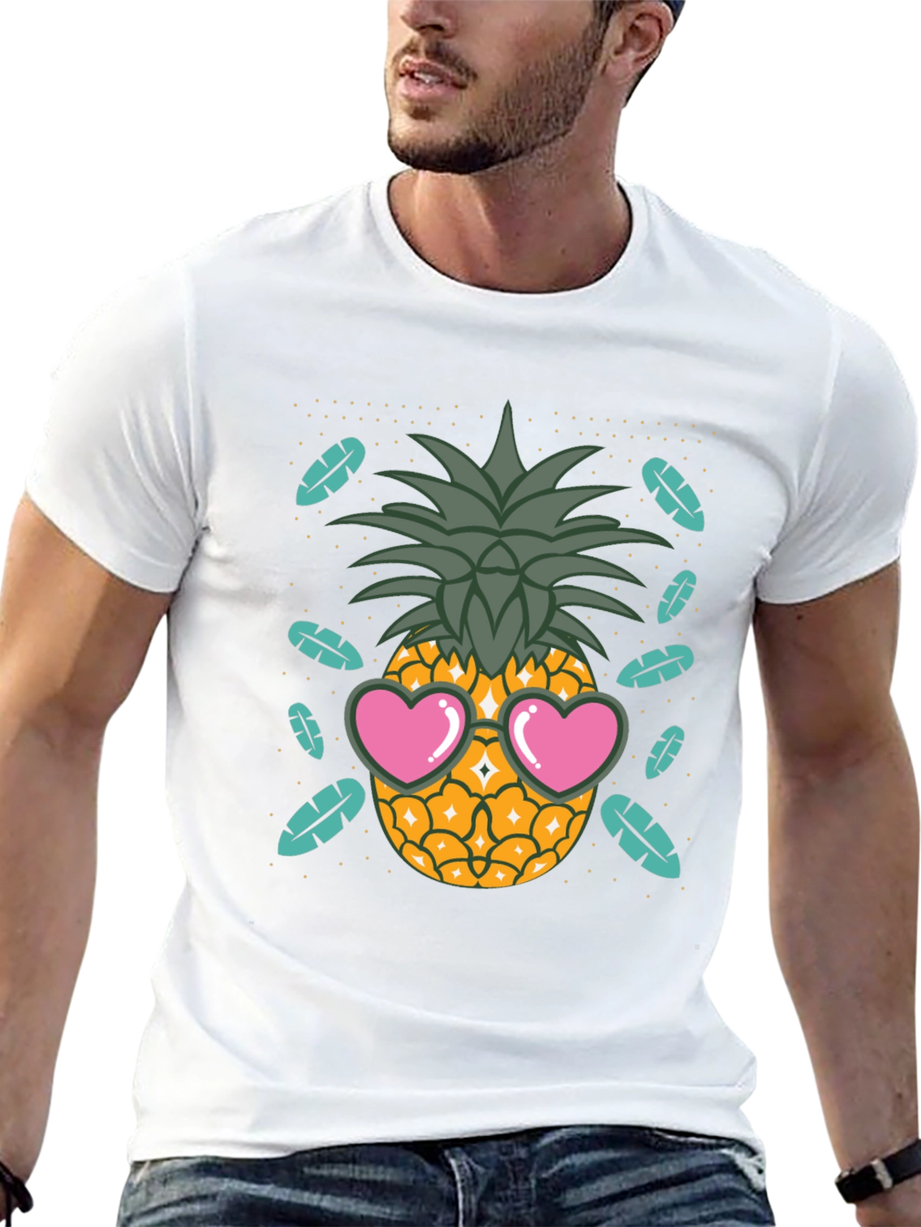 Cool Pineapple Heart Sunglasses T-Shirt