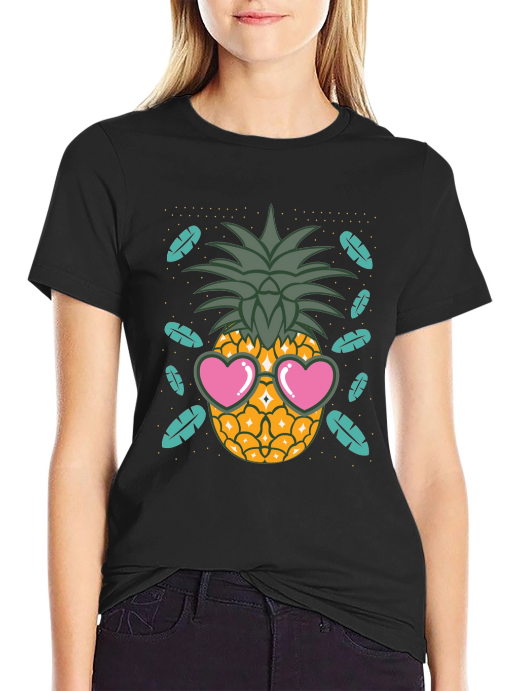 Cool Pineapple Heart Sunglasses T-Shirt