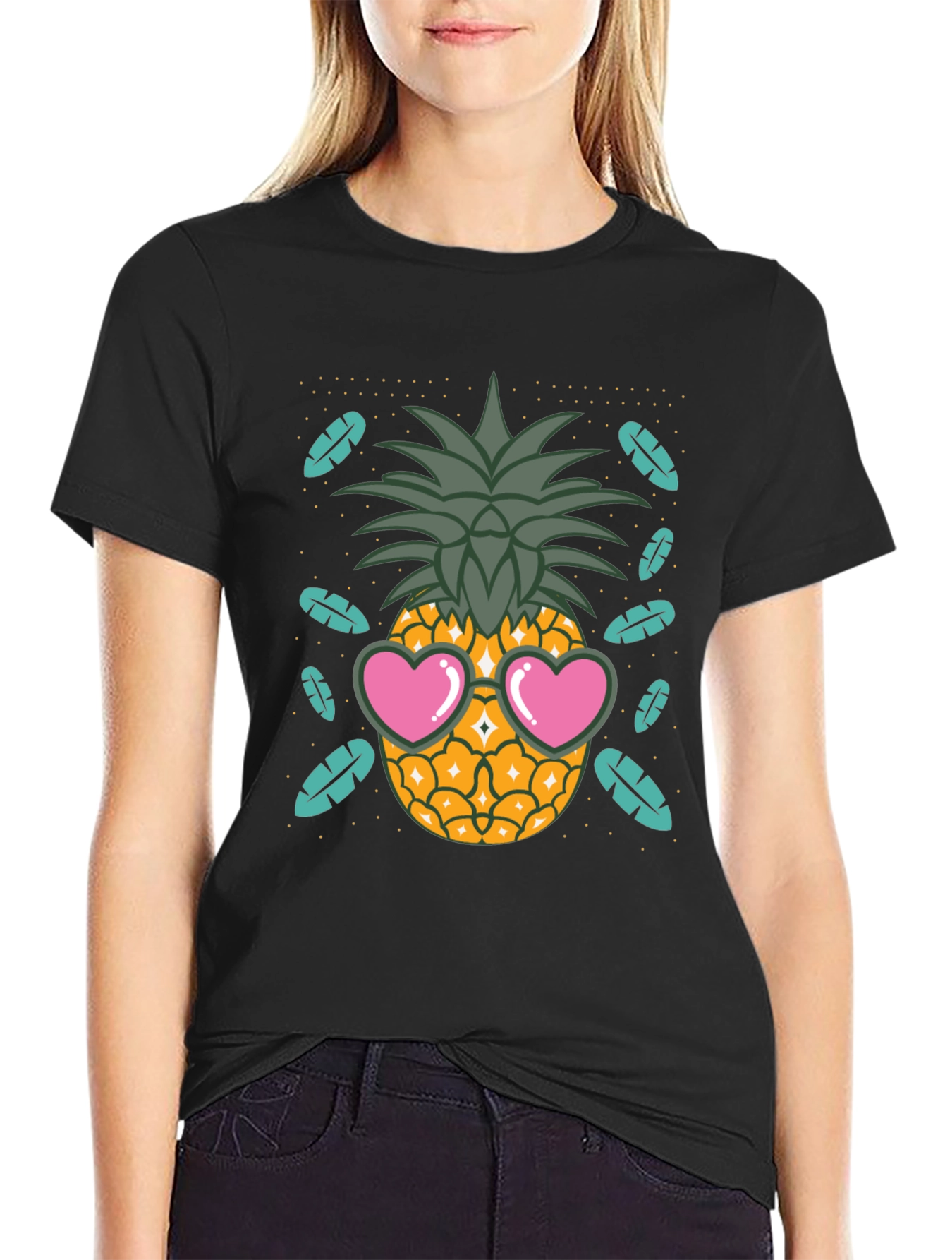 Cool Pineapple Heart Sunglasses T-Shirt