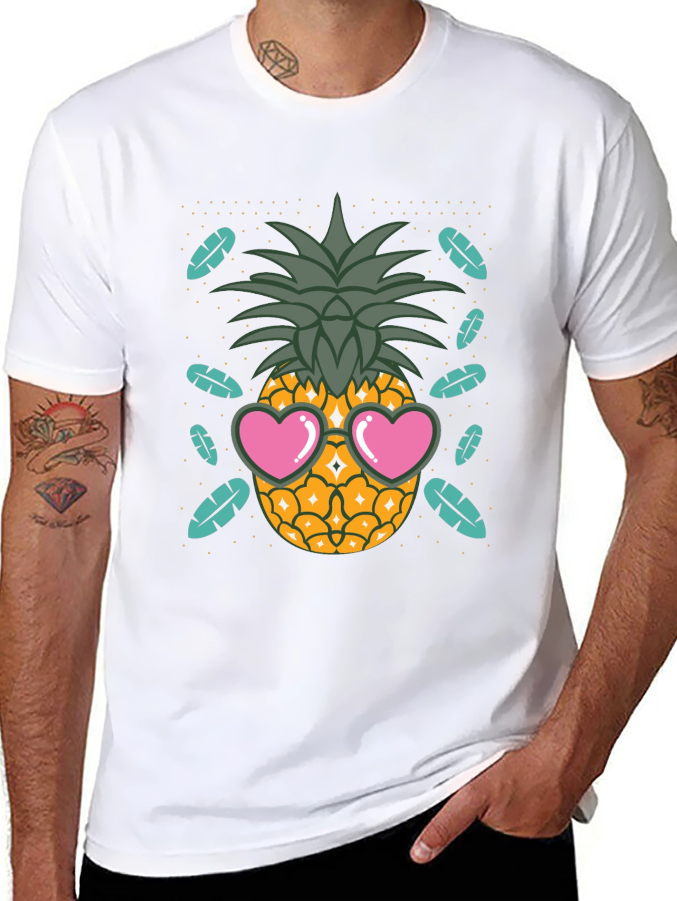 Cool Pineapple Heart Sunglasses T-Shirt