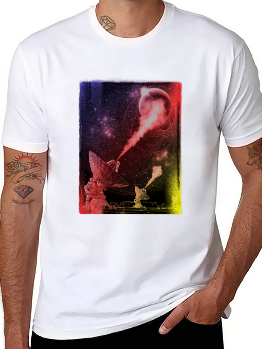 Cosmic Telescope Graphic Tee - Soft Cotton Comfort