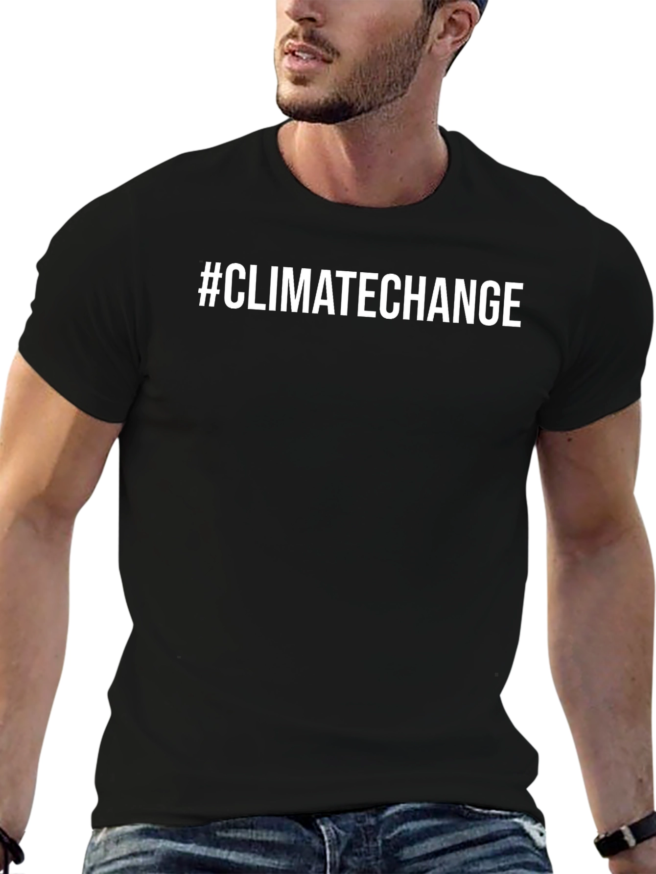 #ClimateChange Black T-Shirt - Eco-Friendly Fashion