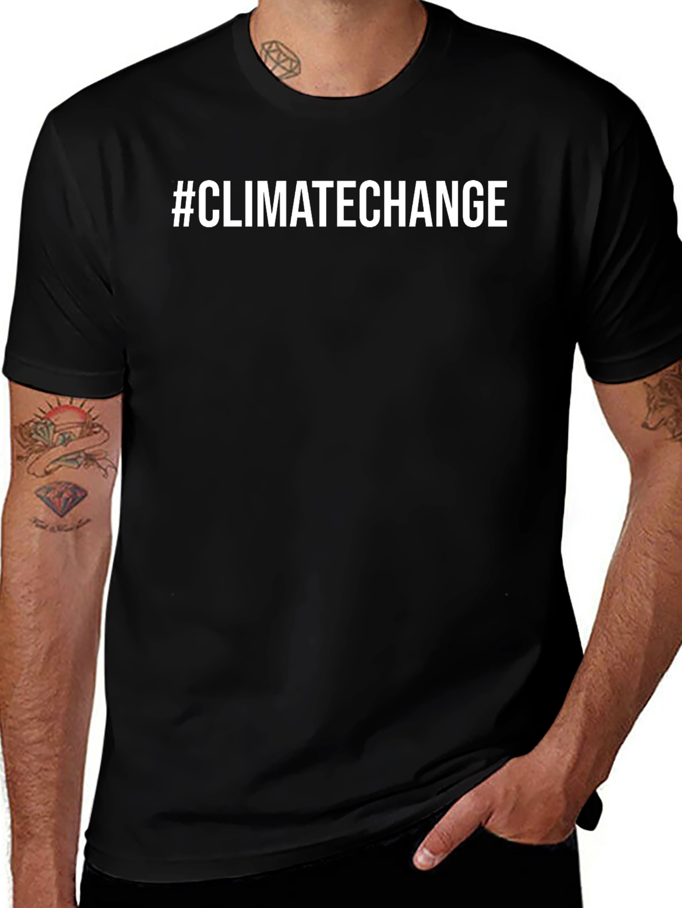 #ClimateChange Black T-Shirt - Eco-Friendly Fashion