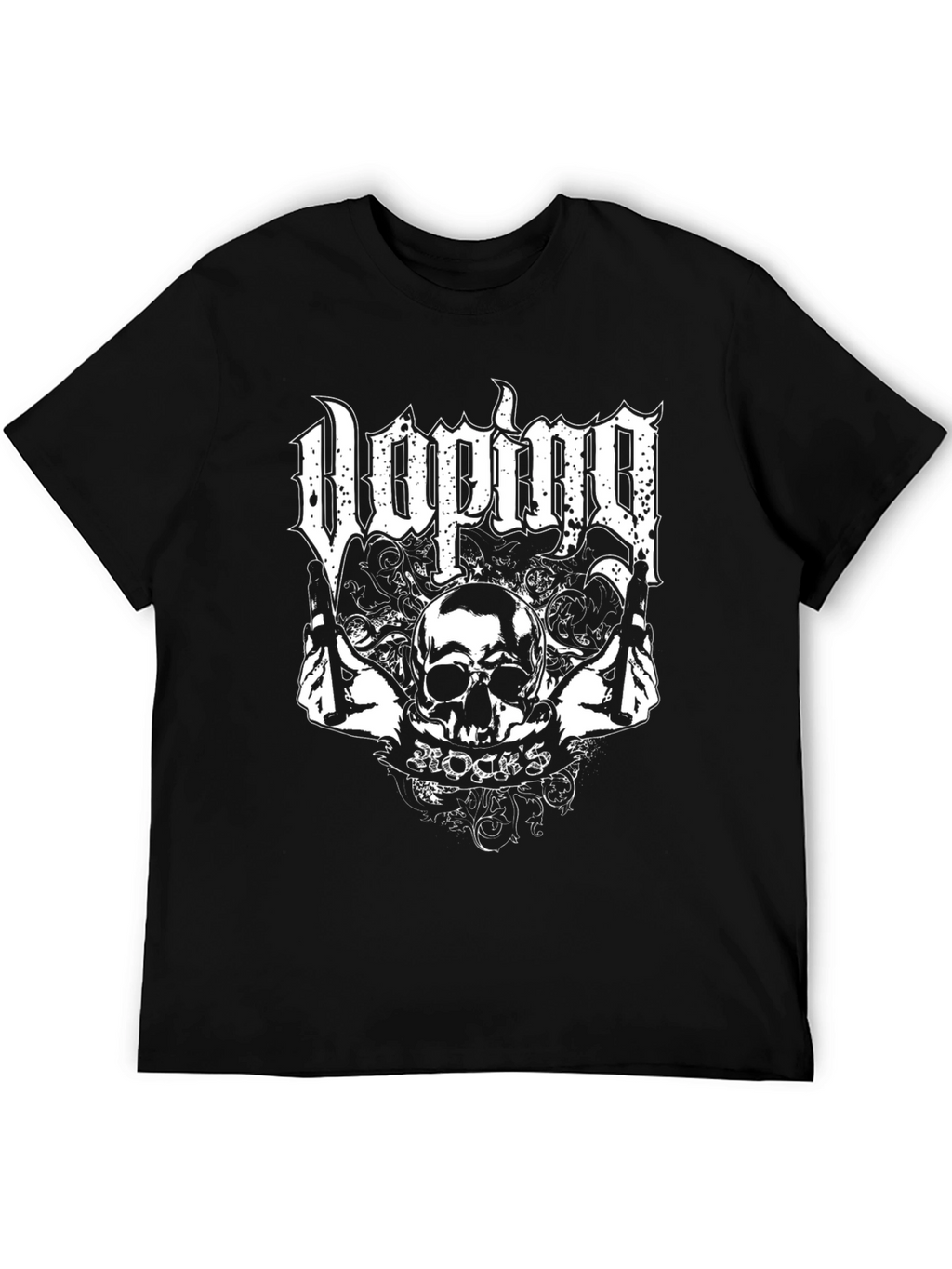 Doping Rocks Skull Graphic Black T-Shirt