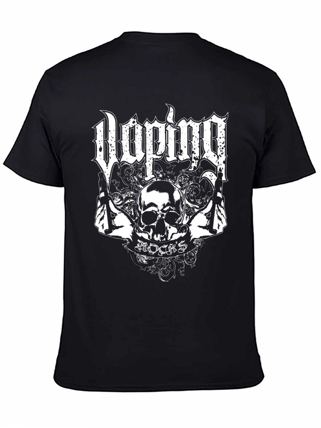 Doping Rocks Skull Graphic Black T-Shirt