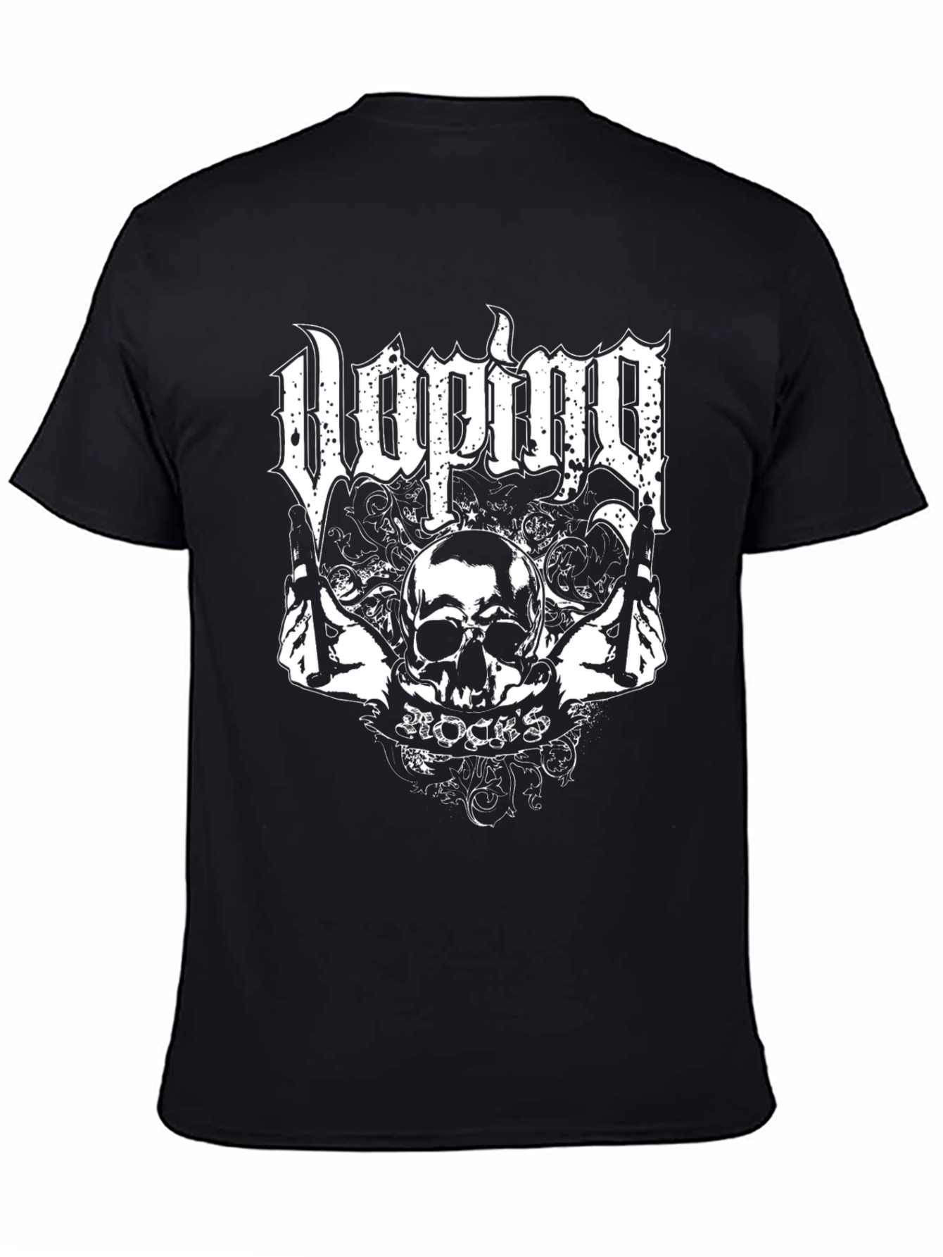 Doping Rocks Skull Graphic Black T-Shirt