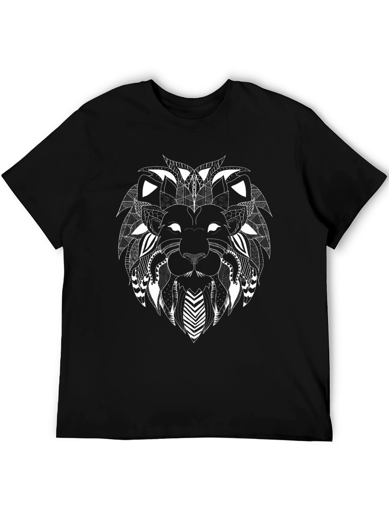 Lion Head Graphic Black T-Shirt