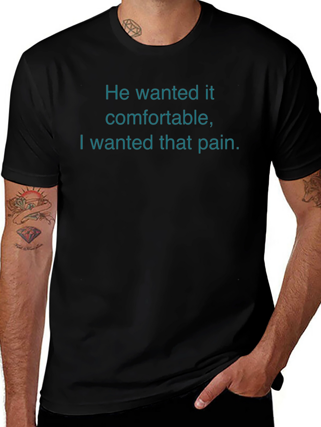 Pain Quote Graphic Black T-Shirt