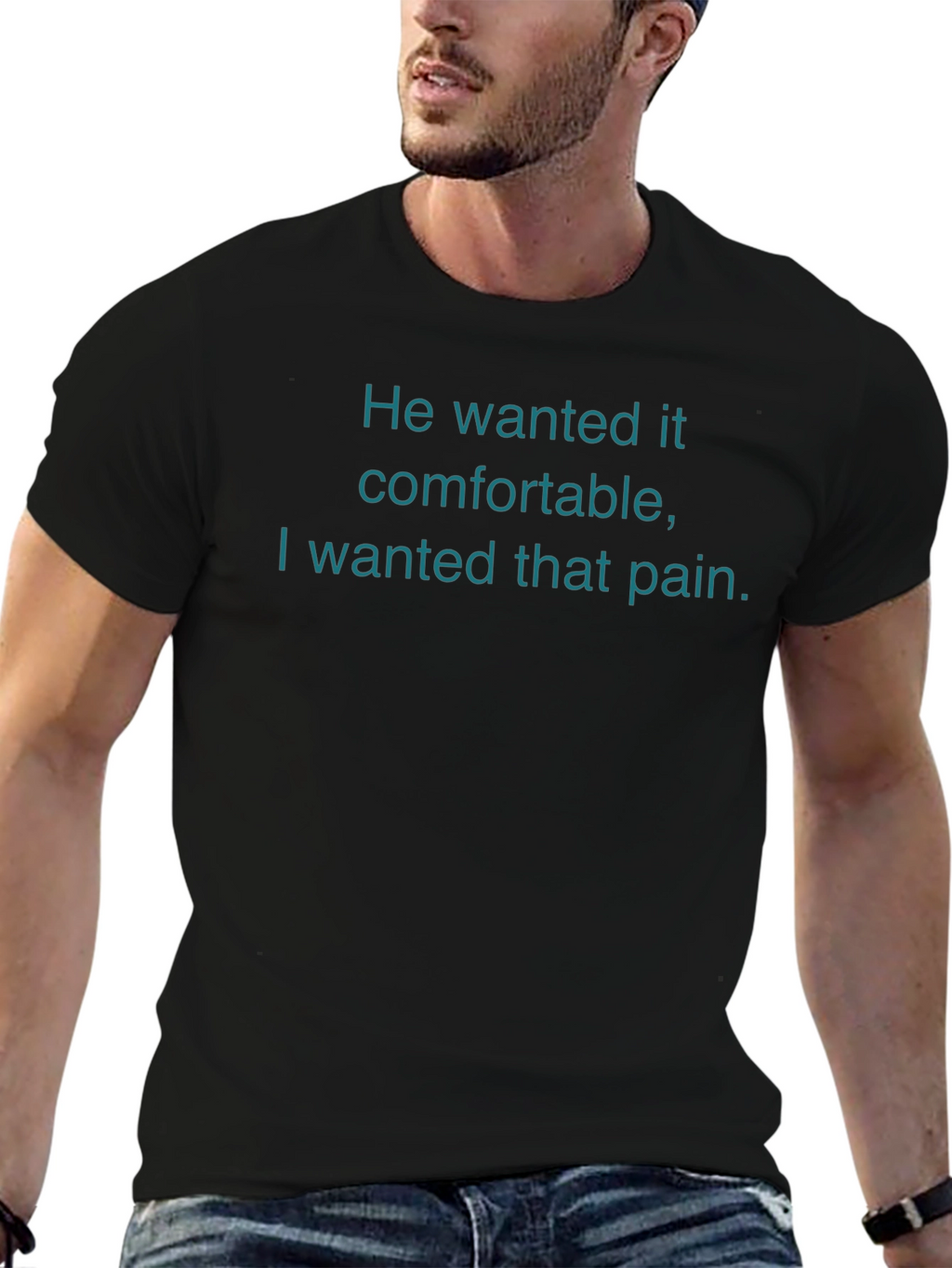 Pain Quote Graphic Black T-Shirt