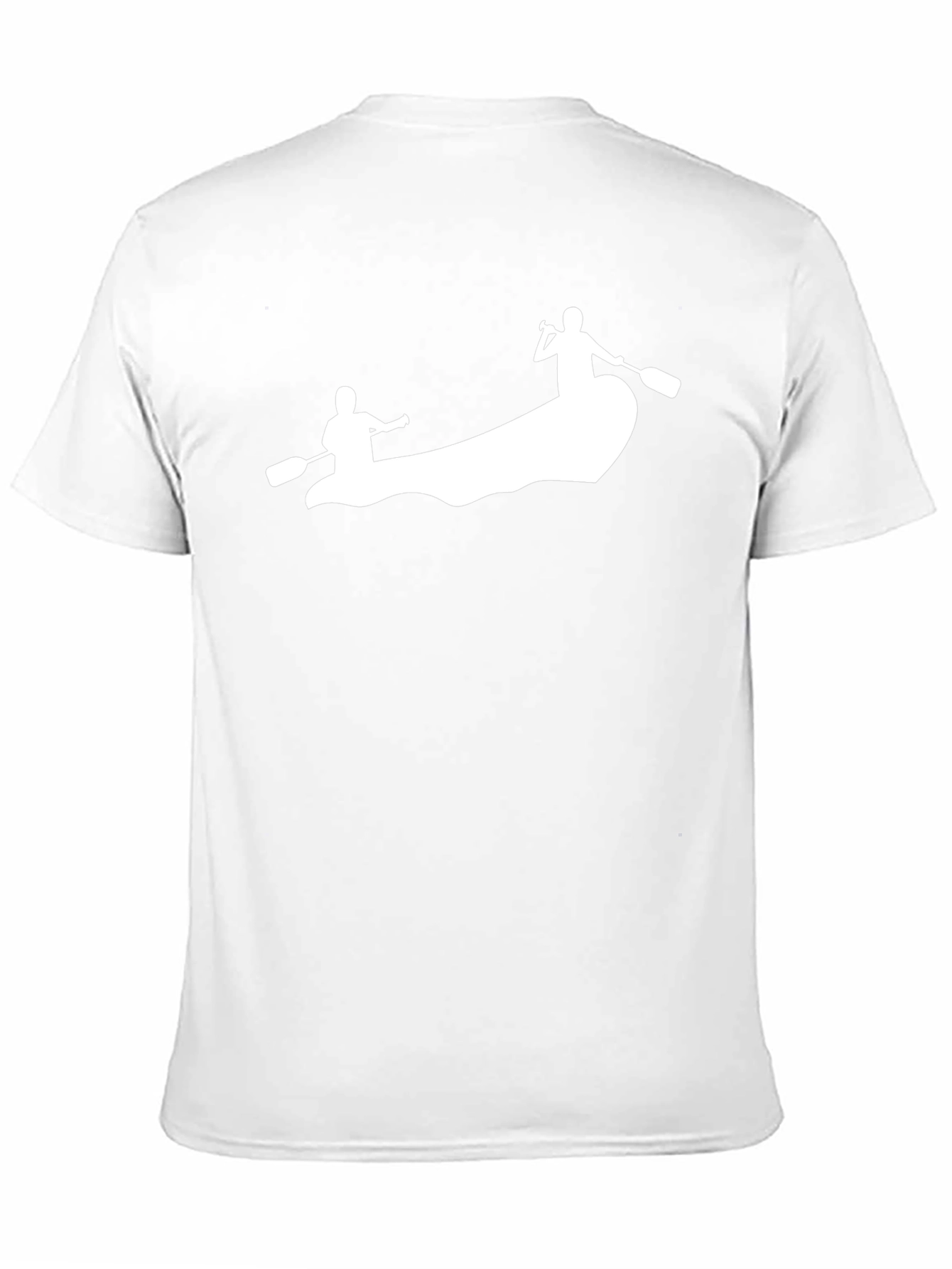 Mens Black T-Shirt - Canoeing Design