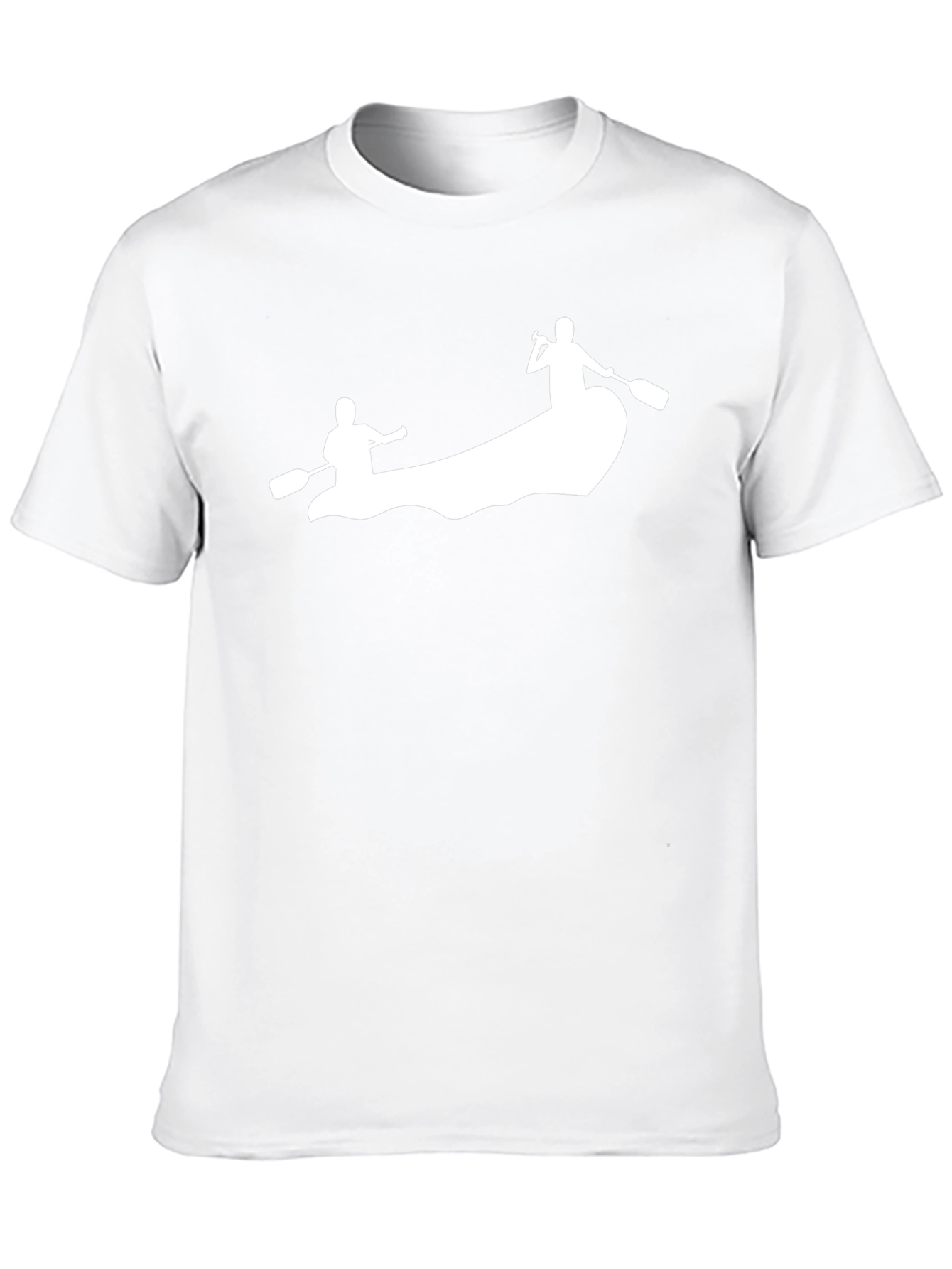 Mens Black T-Shirt - Canoeing Design