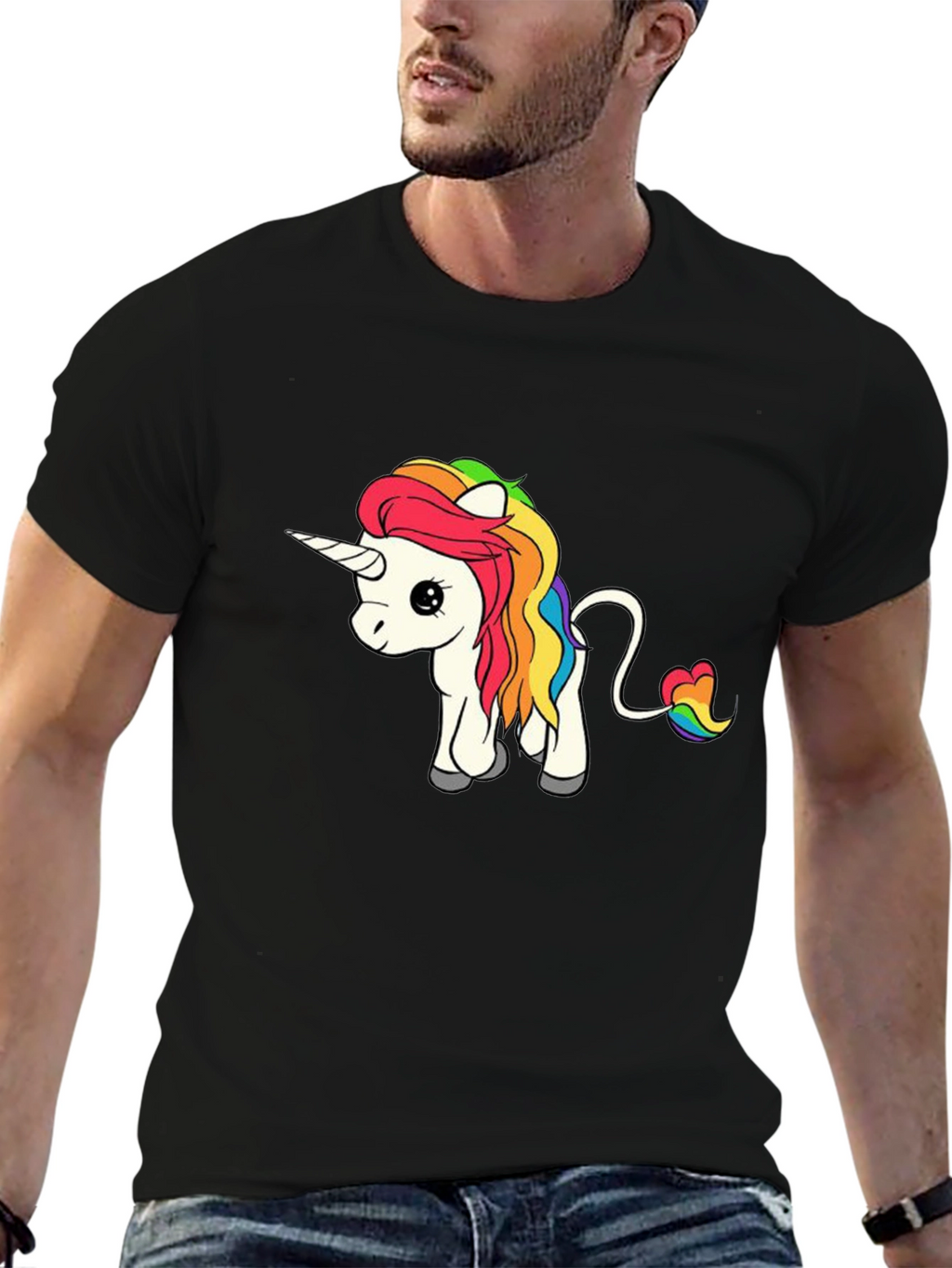 Unicorn Graphic Black T-Shirt