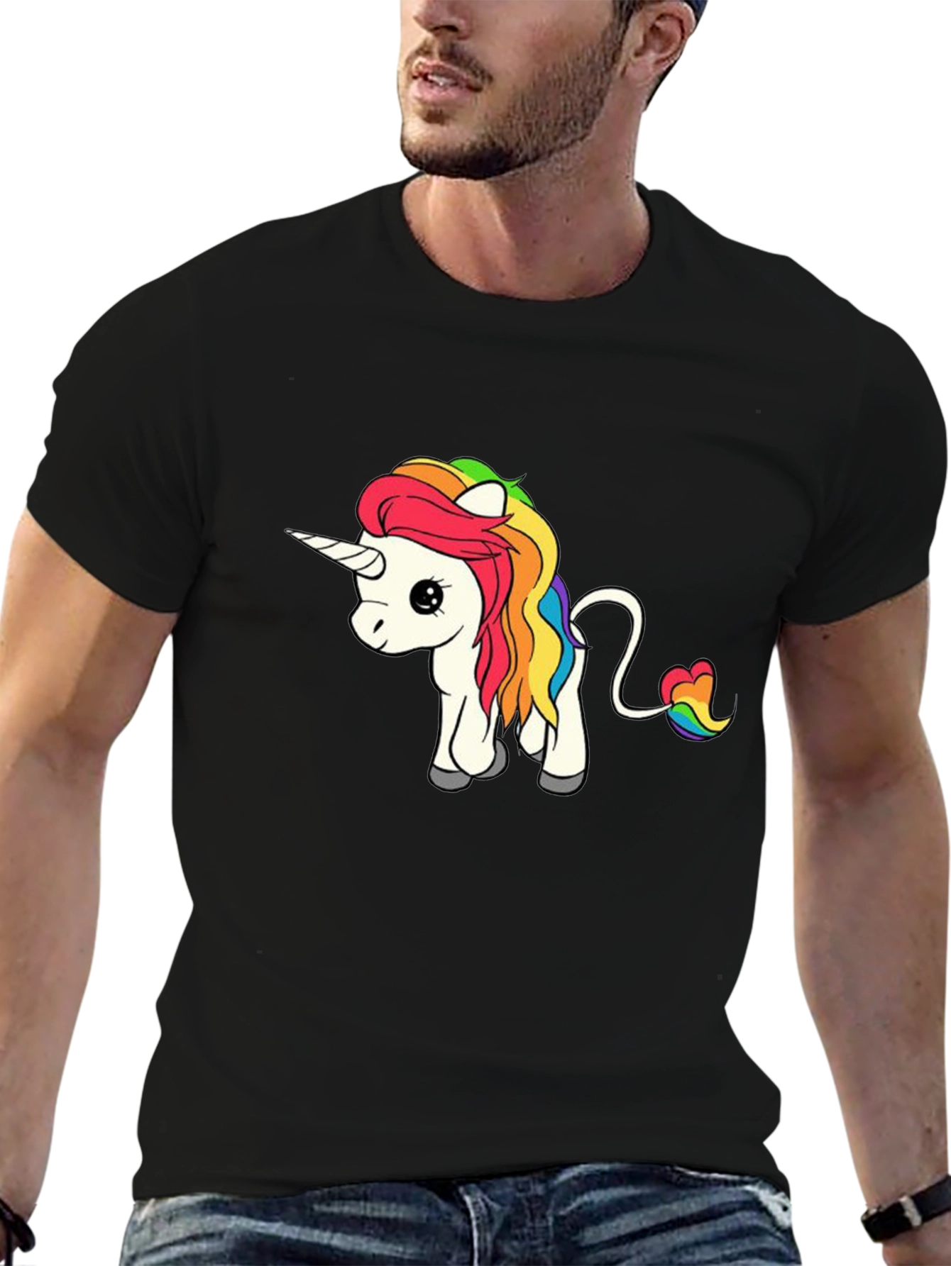 Unicorn Graphic Black T-Shirt