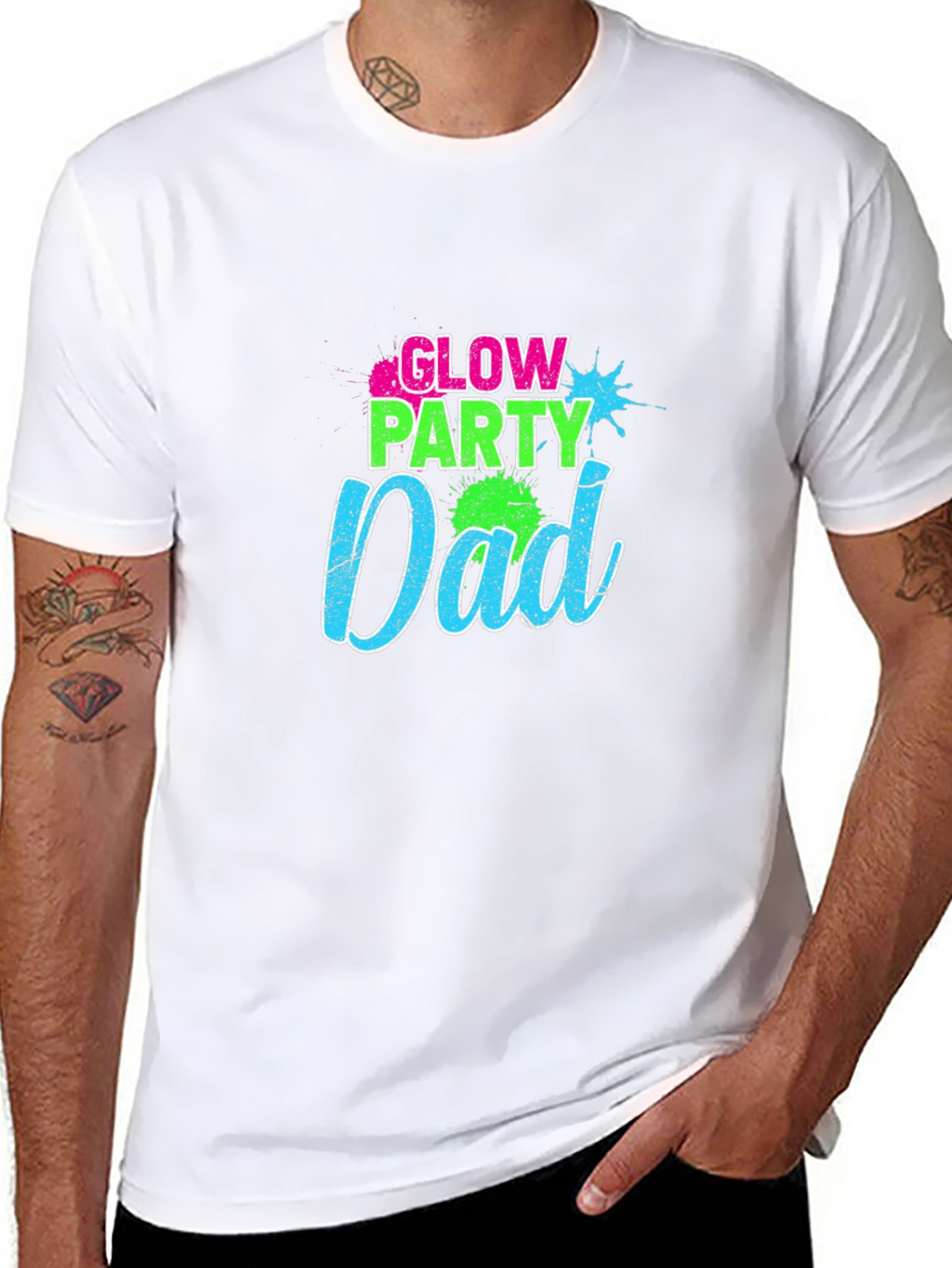 Glow Party Dad Graphic T-Shirt