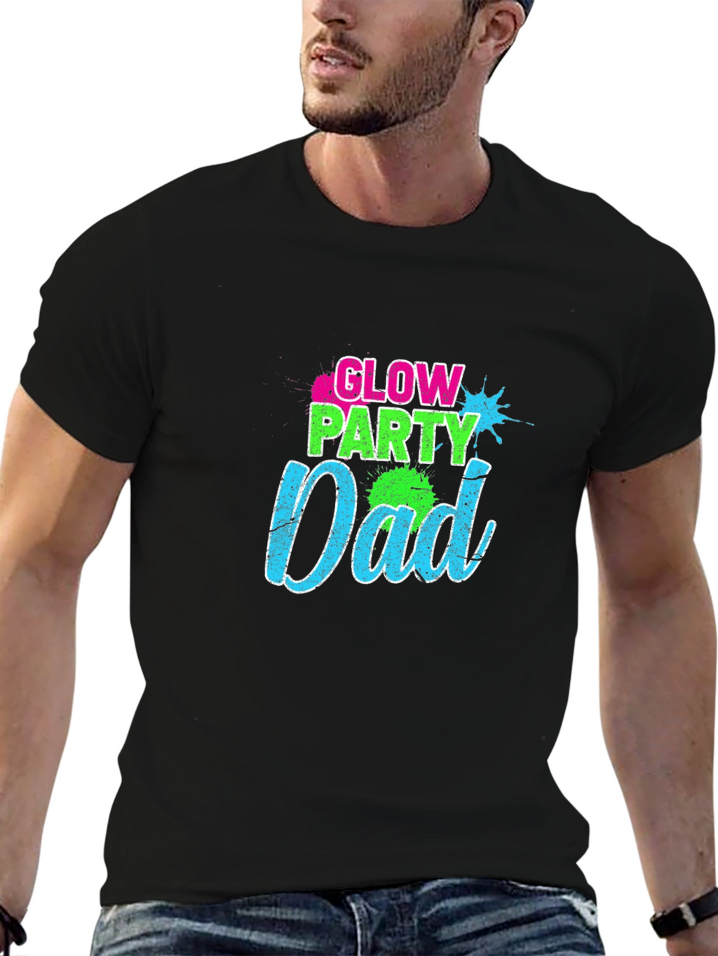 Glow Party Dad Graphic T-Shirt