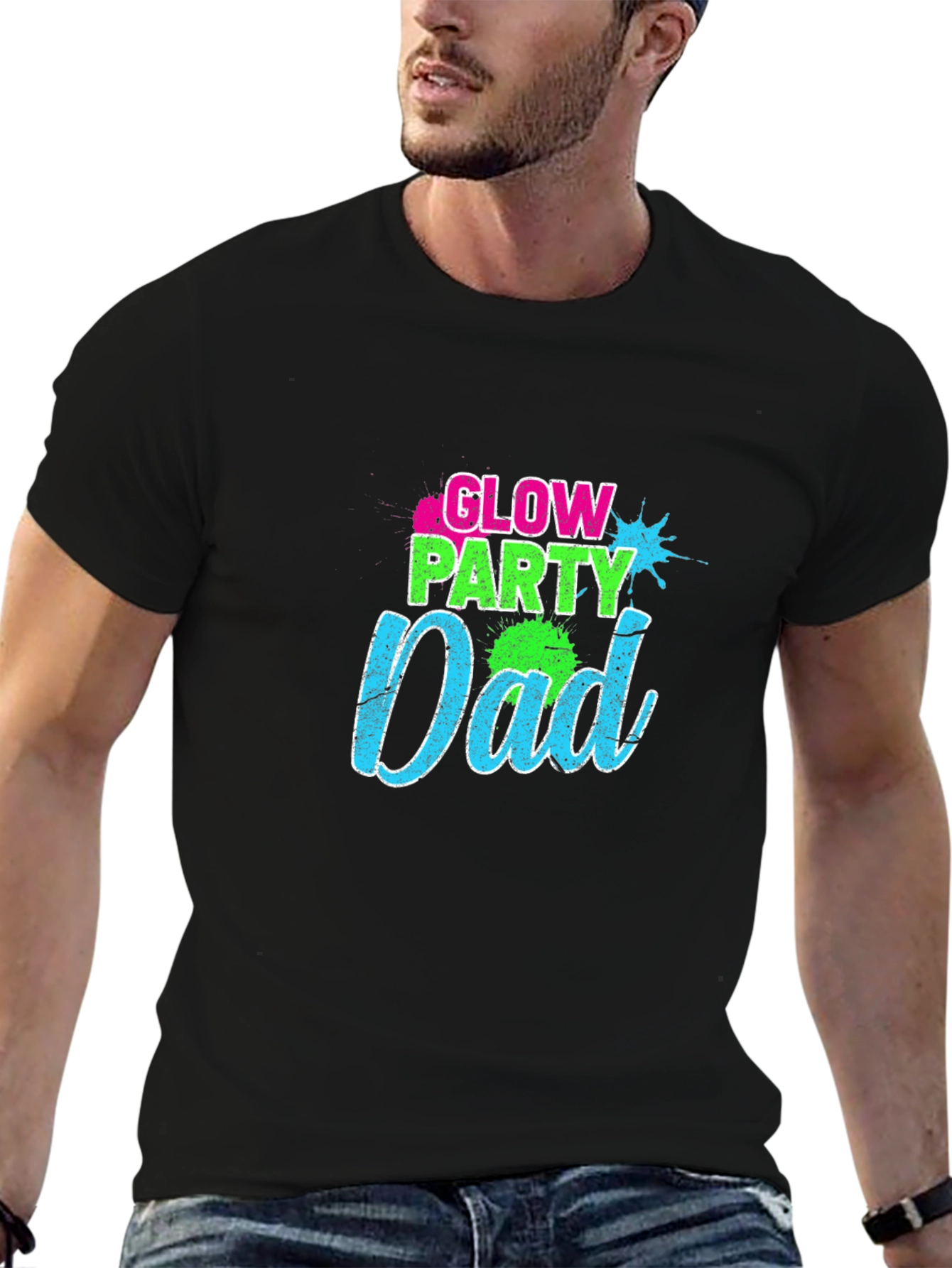 Glow Party Dad Graphic T-Shirt
