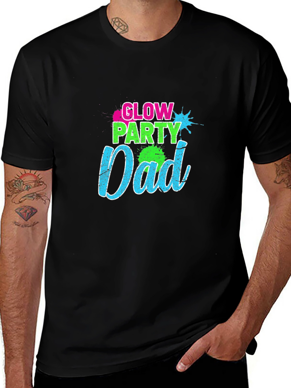 Glow Party Dad Graphic T-Shirt