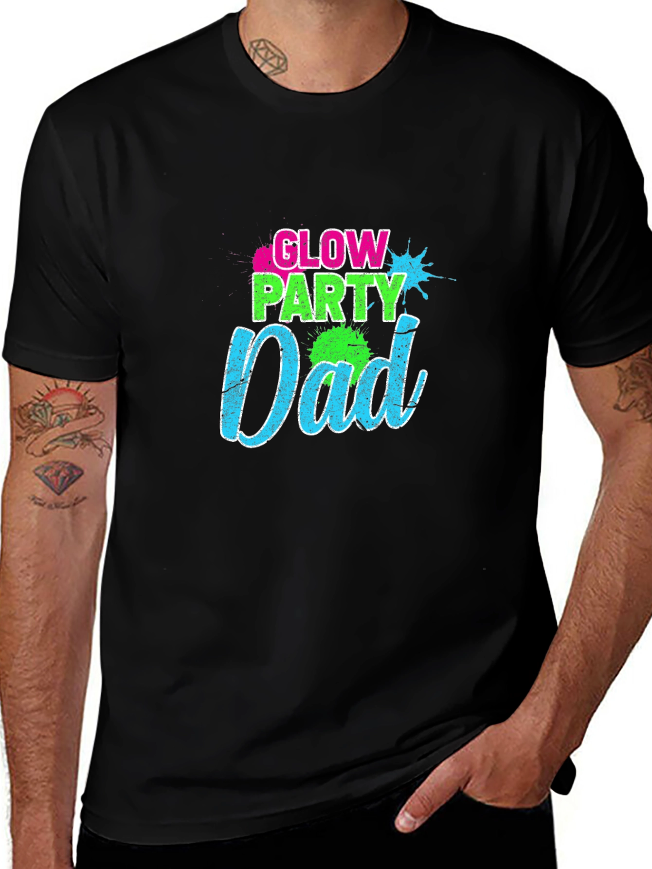 Glow Party Dad Graphic T-Shirt