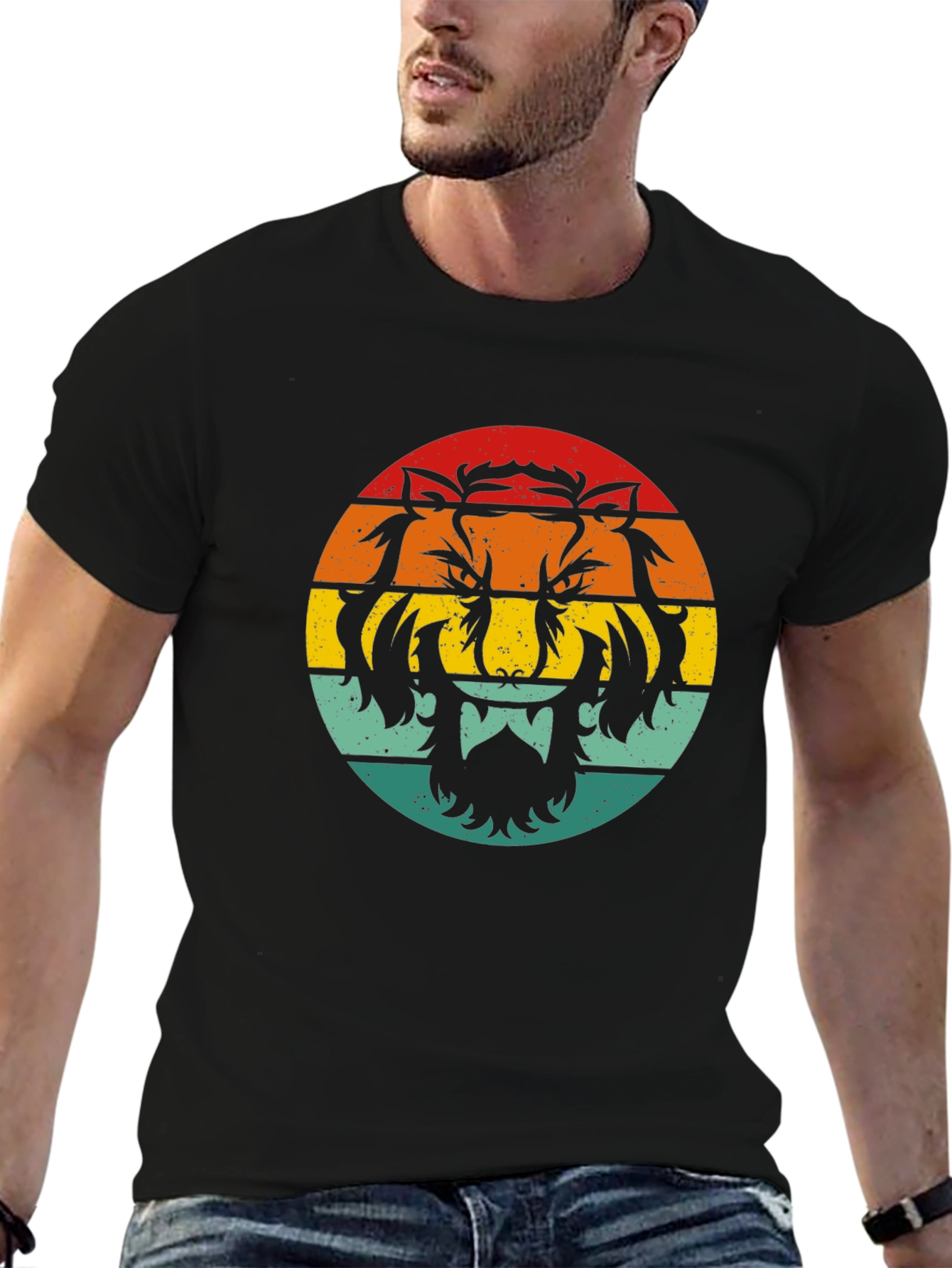 Retro Tiger Graphic T-Shirt - Black