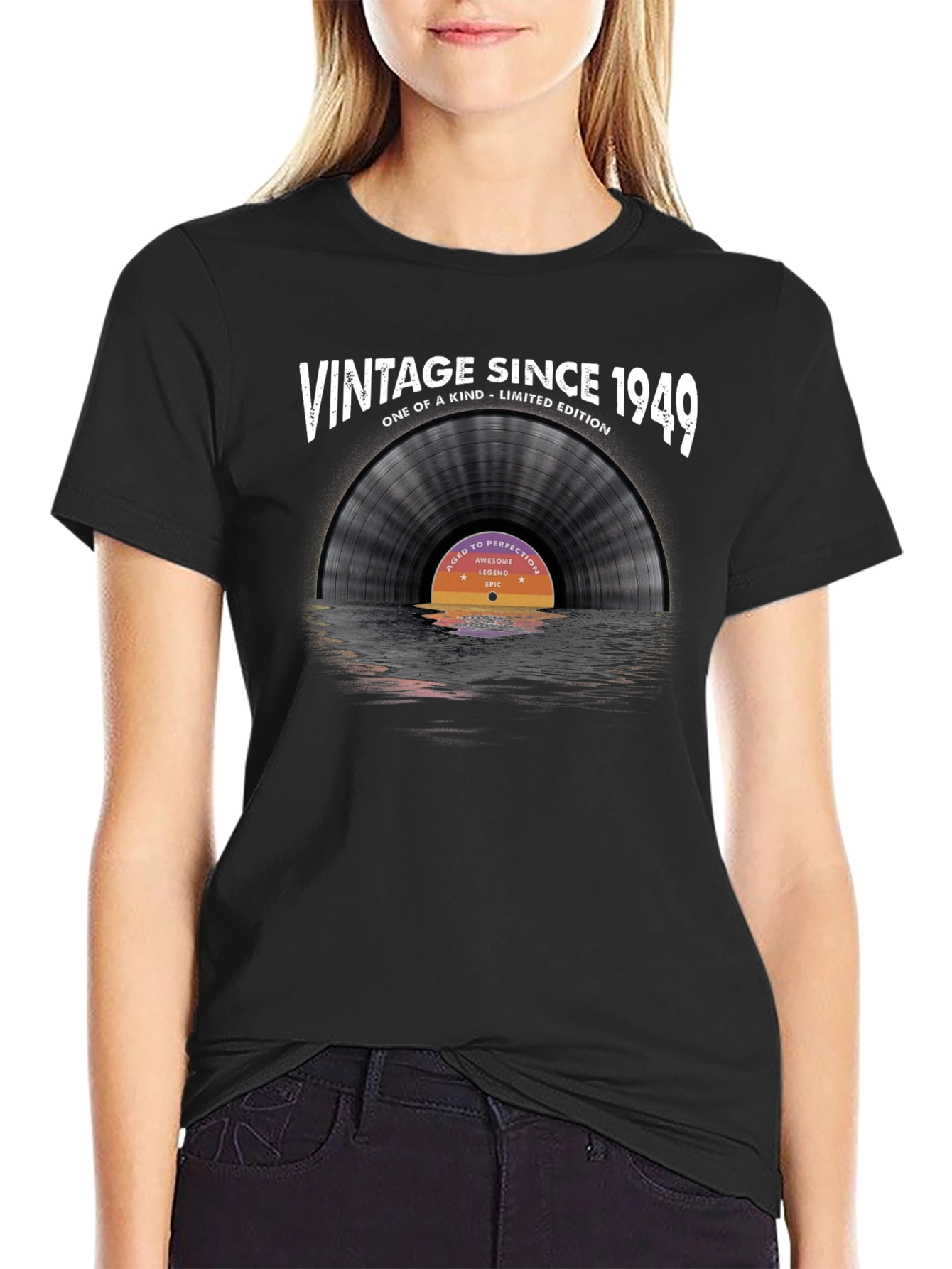 Vintage Since 1949 Vinyl Record Graphic T-Shirt