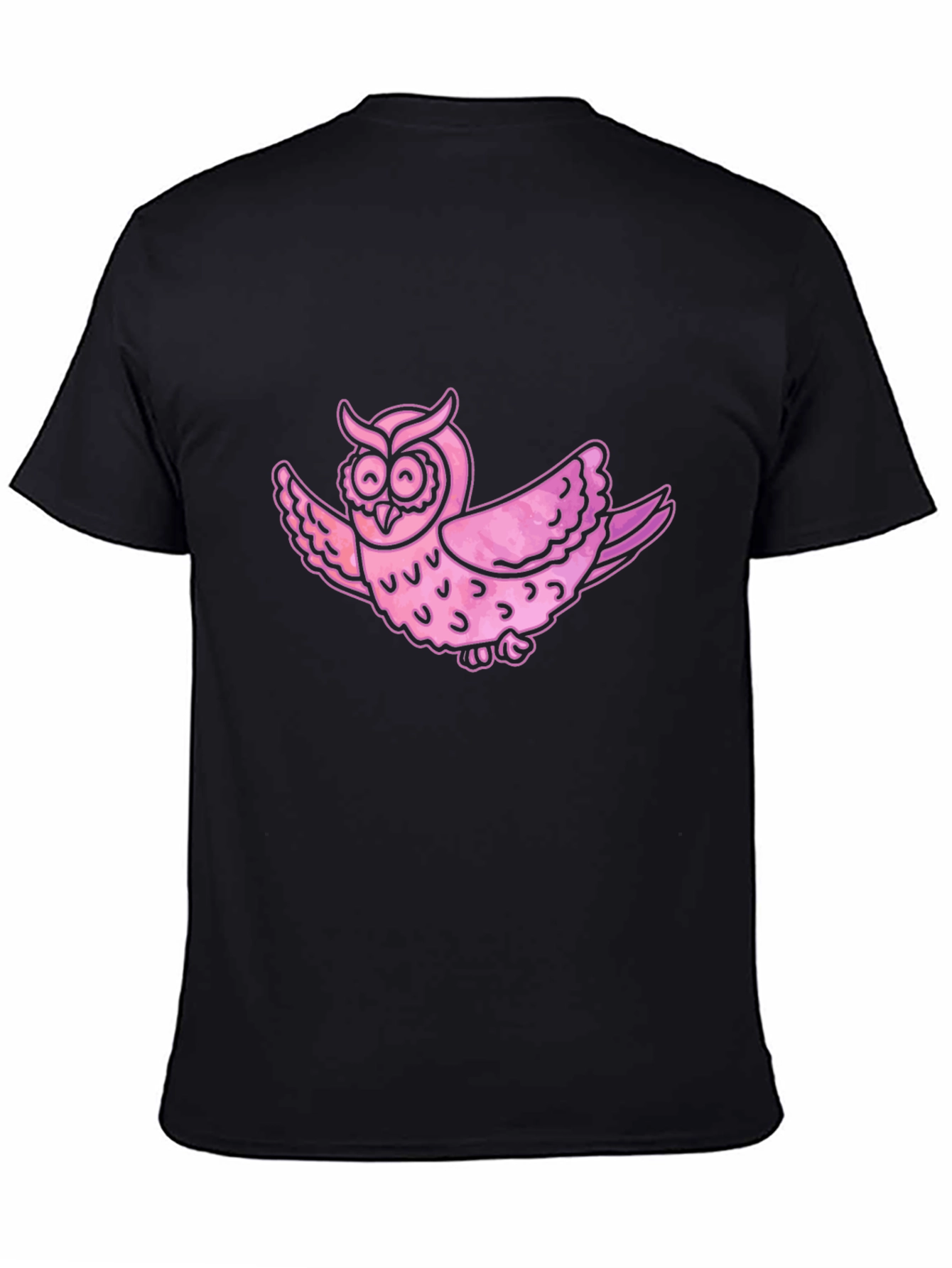 Pink Owl Graphic T-Shirt - Mens Casual Tee