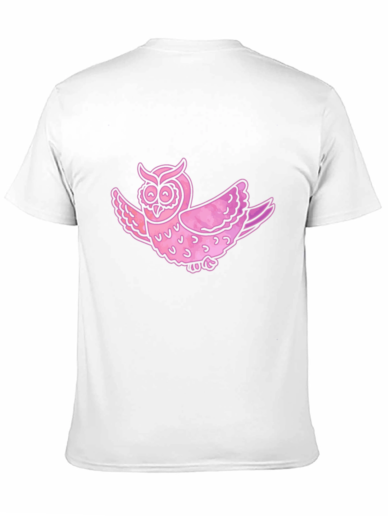 Pink Owl Graphic T-Shirt - Mens Casual Tee