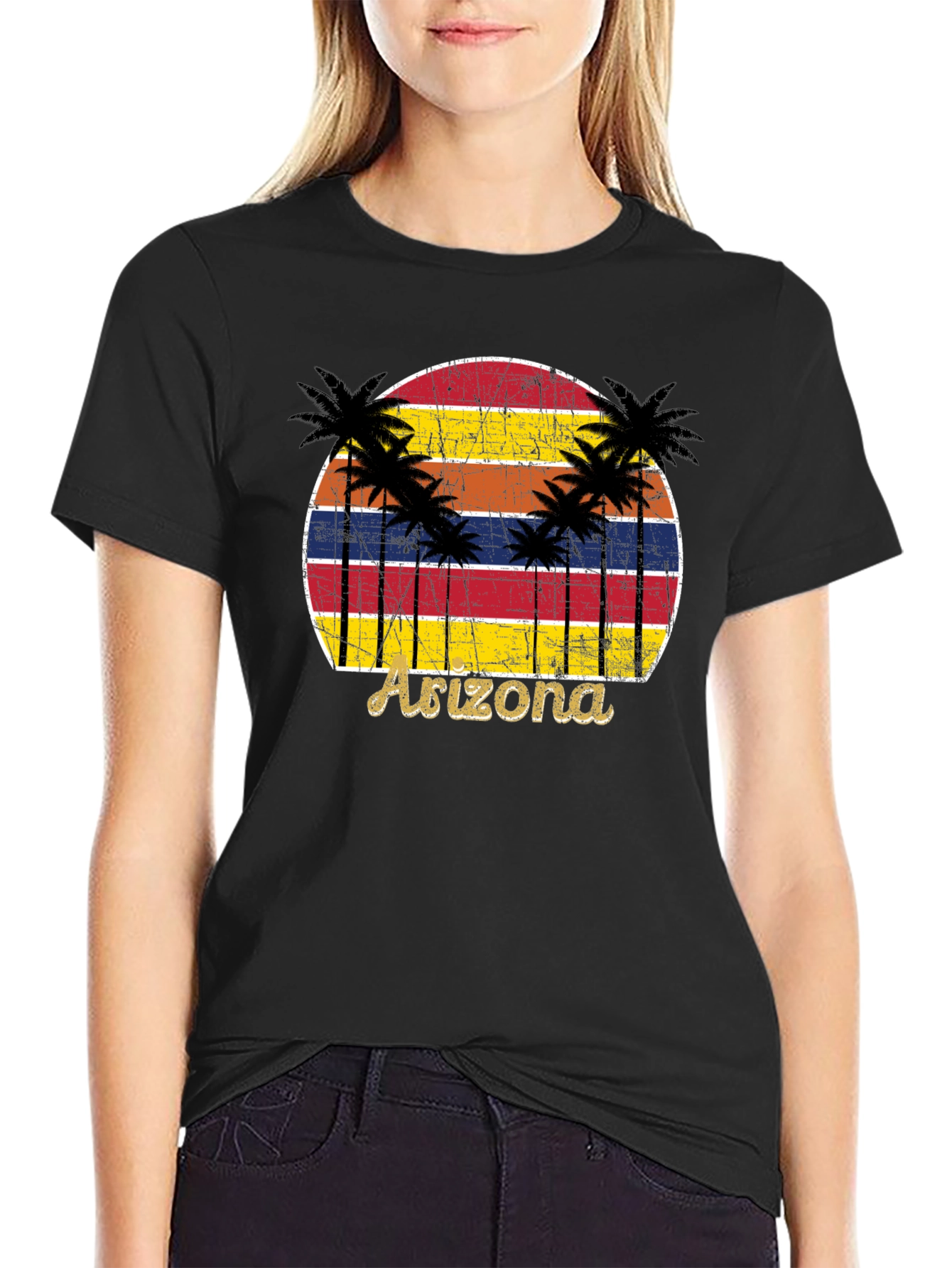 Arizona Sunset Palm Tree Graphic Tee