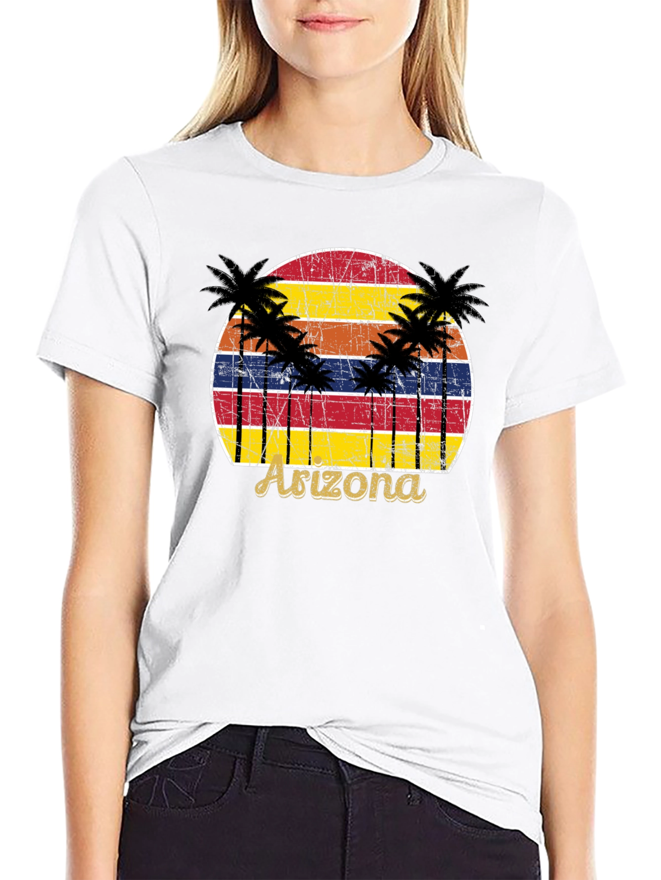 Arizona Sunset Palm Tree Graphic Tee