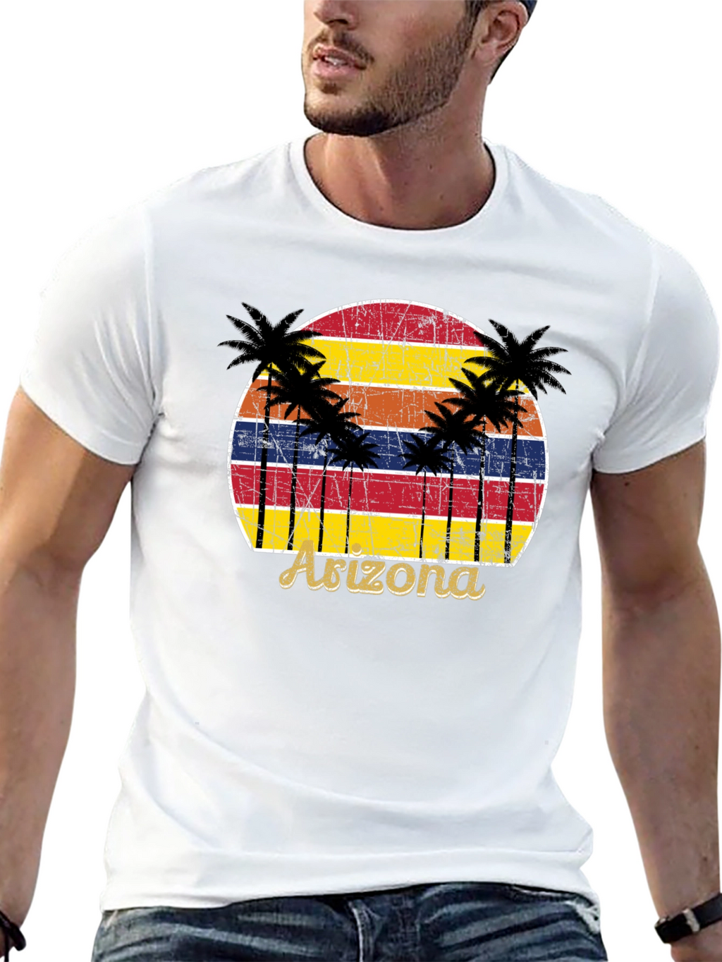 Arizona Sunset Palm Tree Graphic Tee
