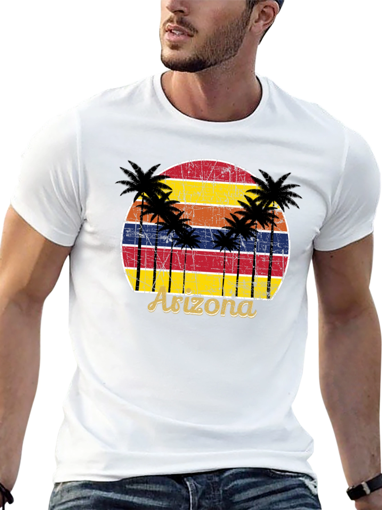 Arizona Sunset Palm Tree Graphic Tee