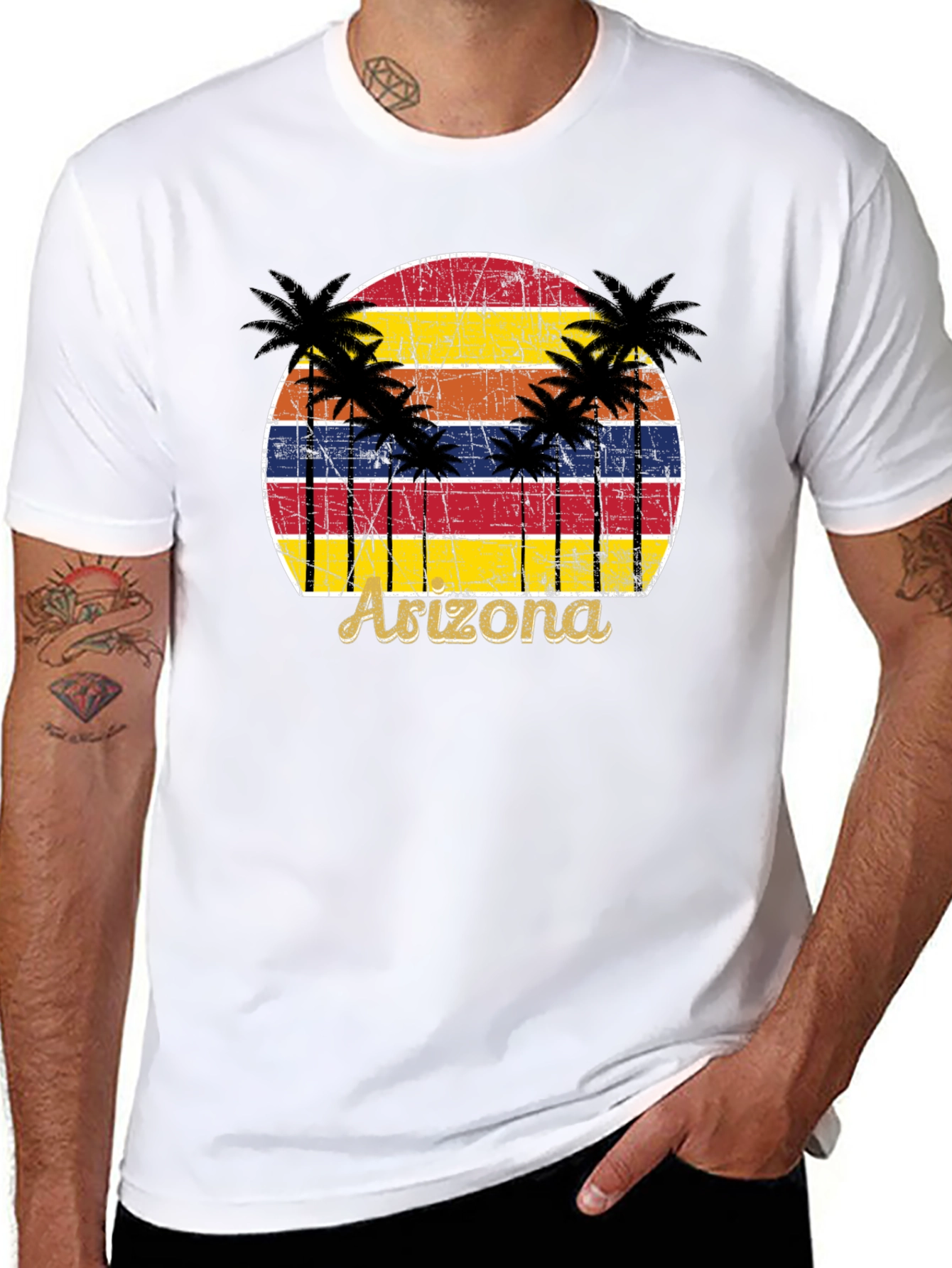 Arizona Sunset Palm Tree Graphic Tee