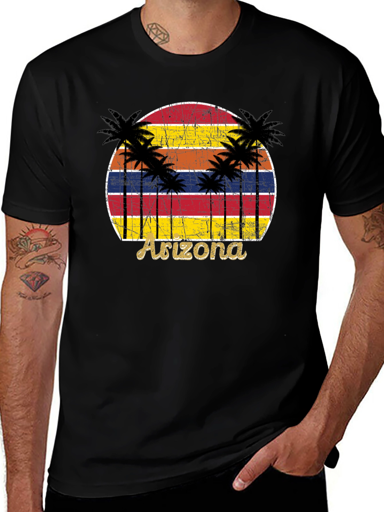 Arizona Sunset Palm Tree Graphic Tee