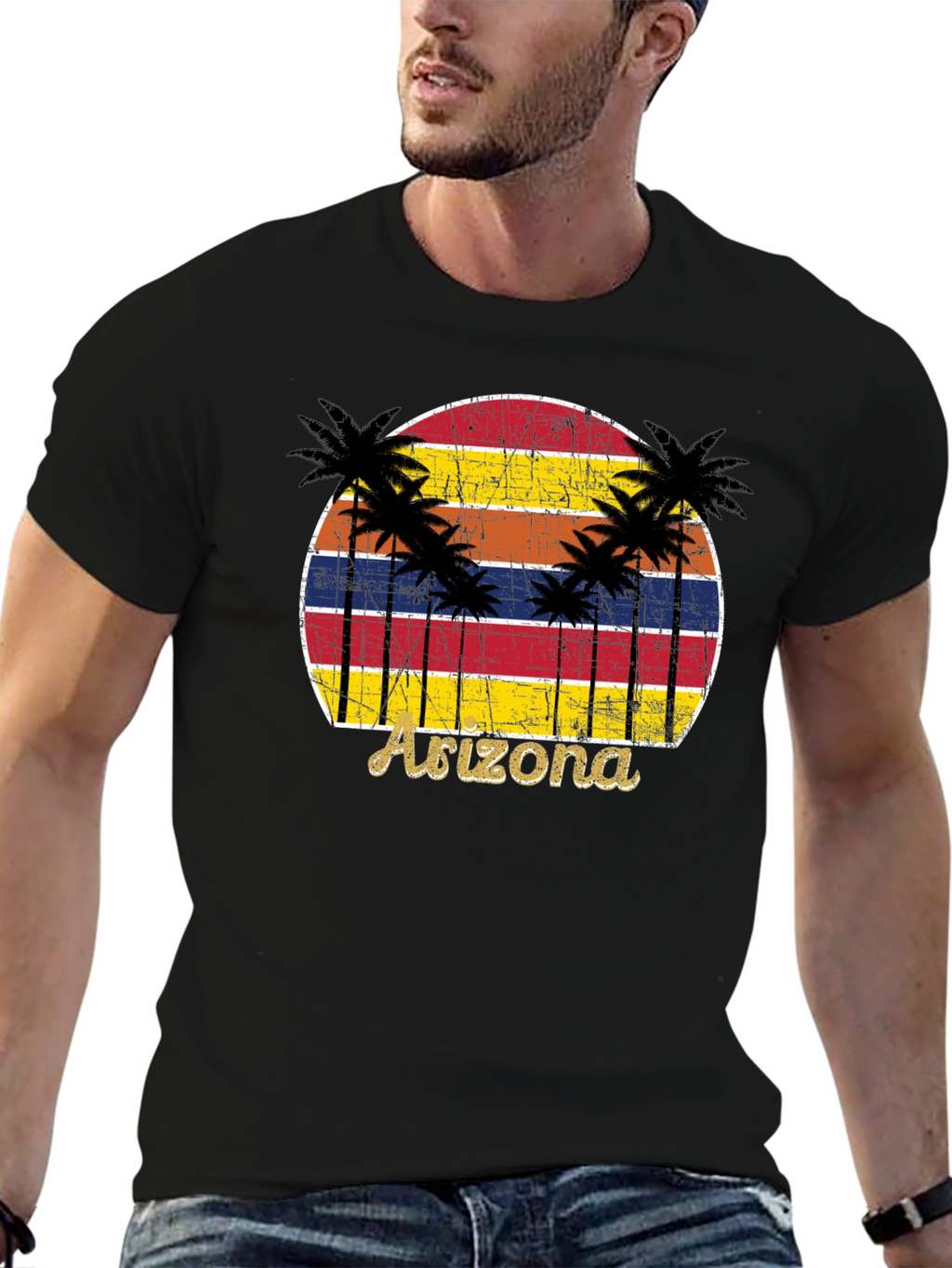 Arizona Sunset Palm Tree Graphic Tee