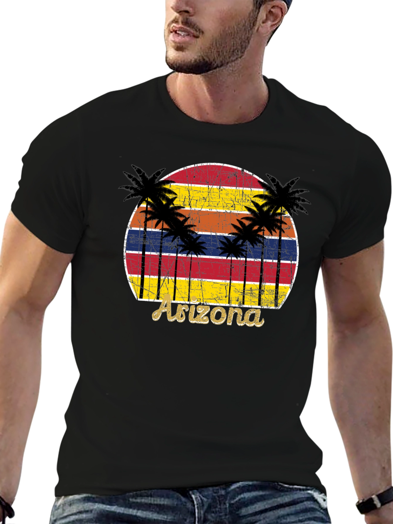 Arizona Sunset Palm Tree Graphic Tee