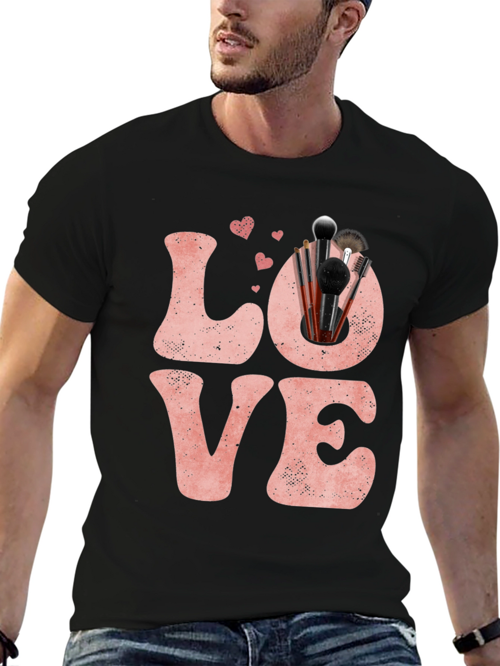 LOVE Makeup Brush T-Shirt Valentines Day