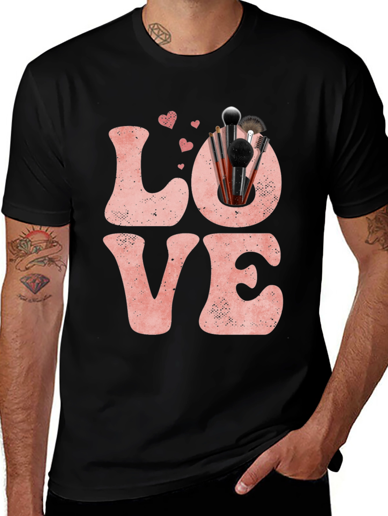 LOVE Makeup Brush T-Shirt Valentines Day