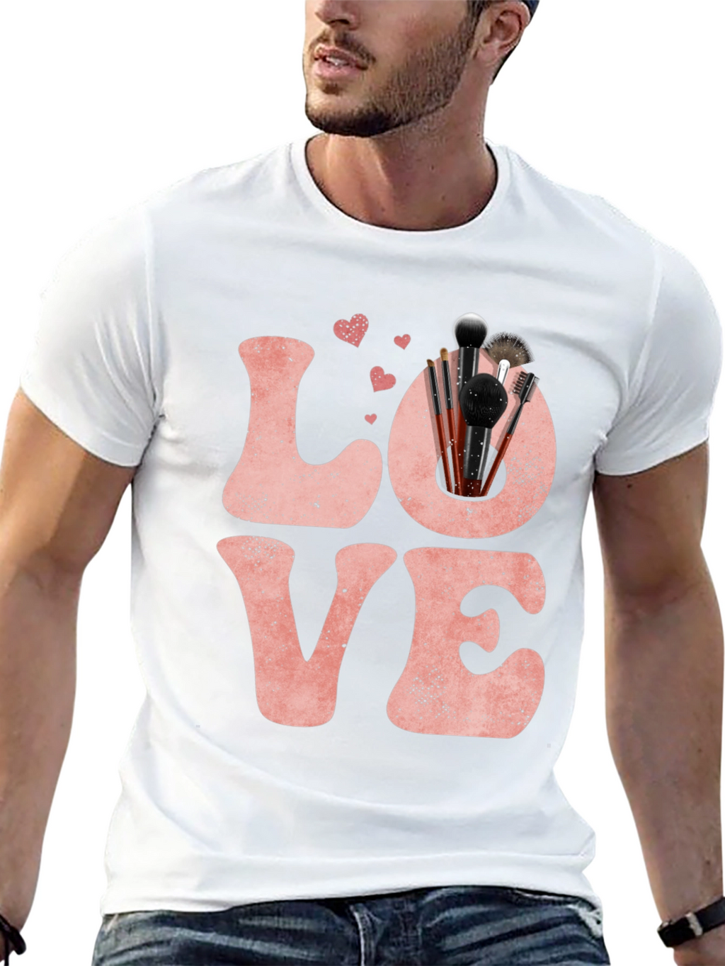 LOVE Makeup Brush T-Shirt Valentines Day