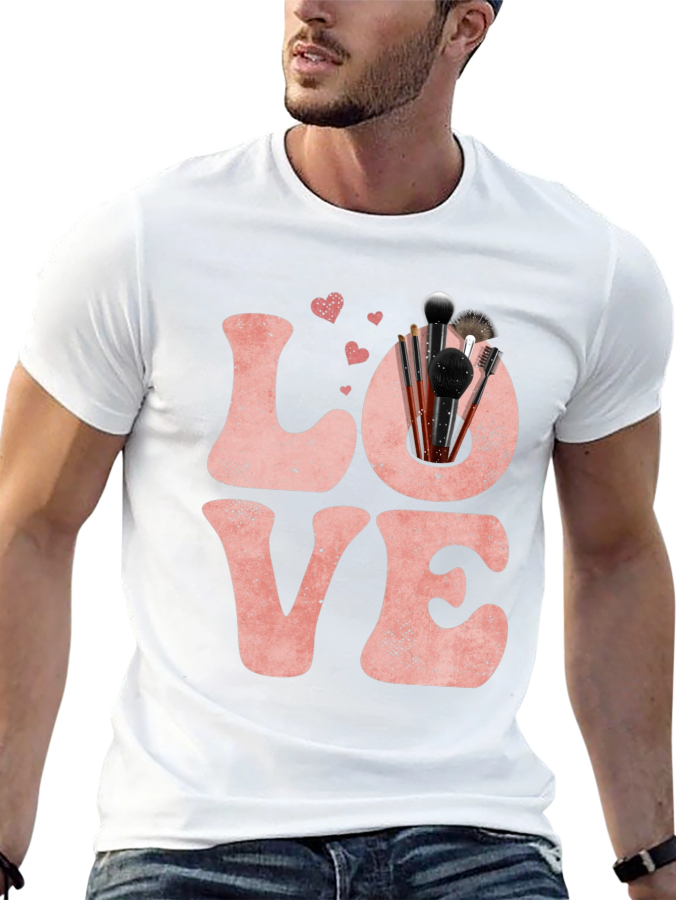 LOVE Makeup Brush T-Shirt Valentines Day