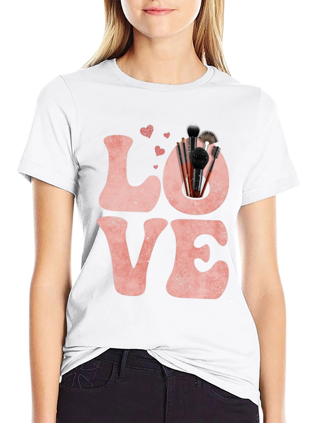 LOVE Makeup Brush T-Shirt Valentines Day